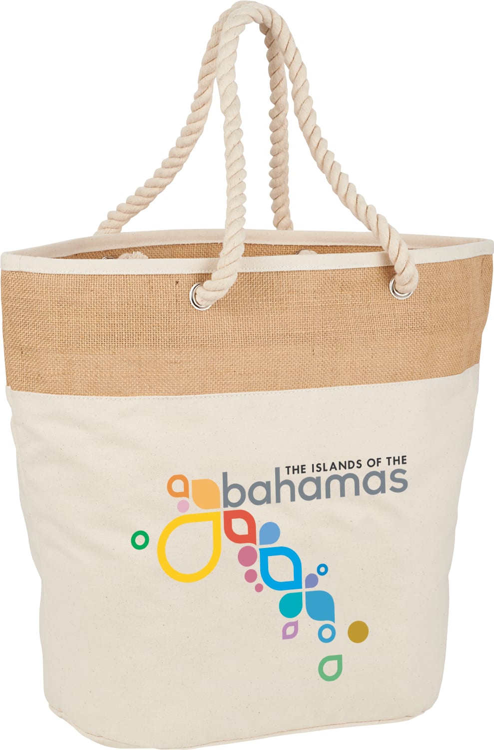 Picture of Jute Accent 12oz Cotton Canvas Rope Tote