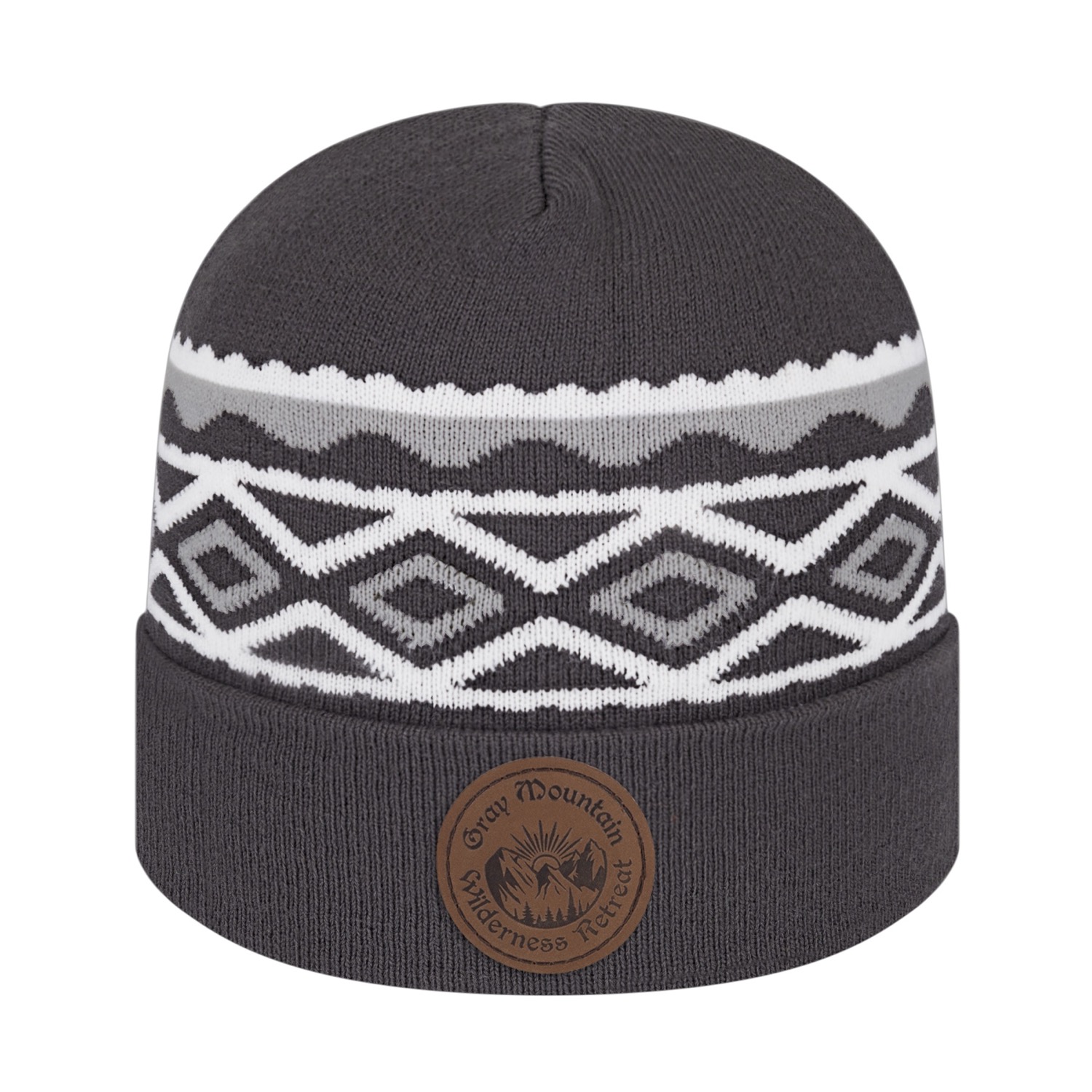 Picture of Diamond Pattern Knit Cap with Cuff