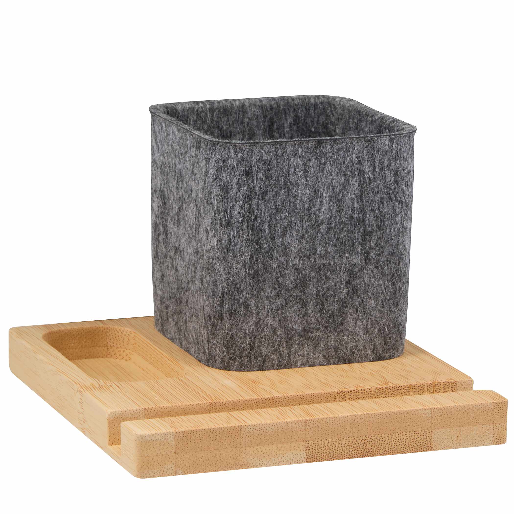 Picture of Recycled Felt & Bamboo Pen Holder