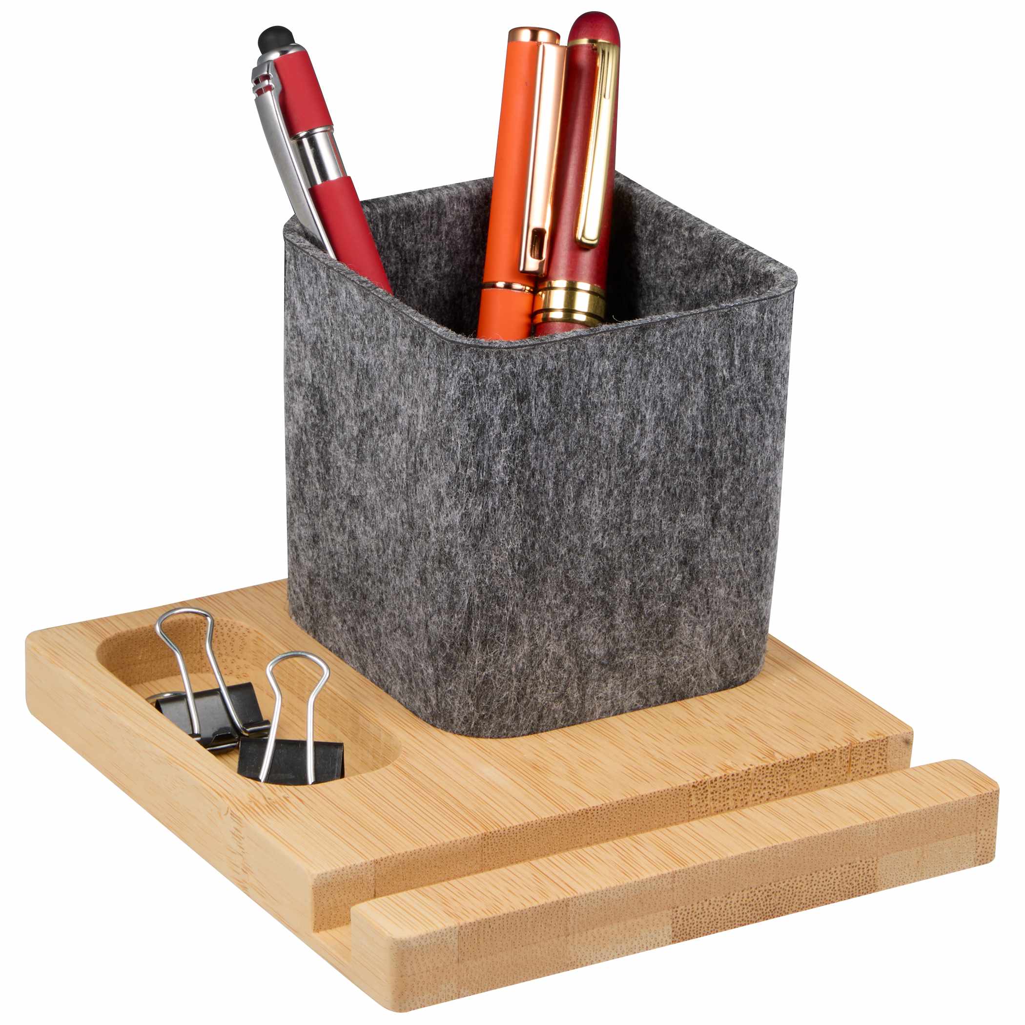 Picture of Recycled Felt & Bamboo Pen Holder