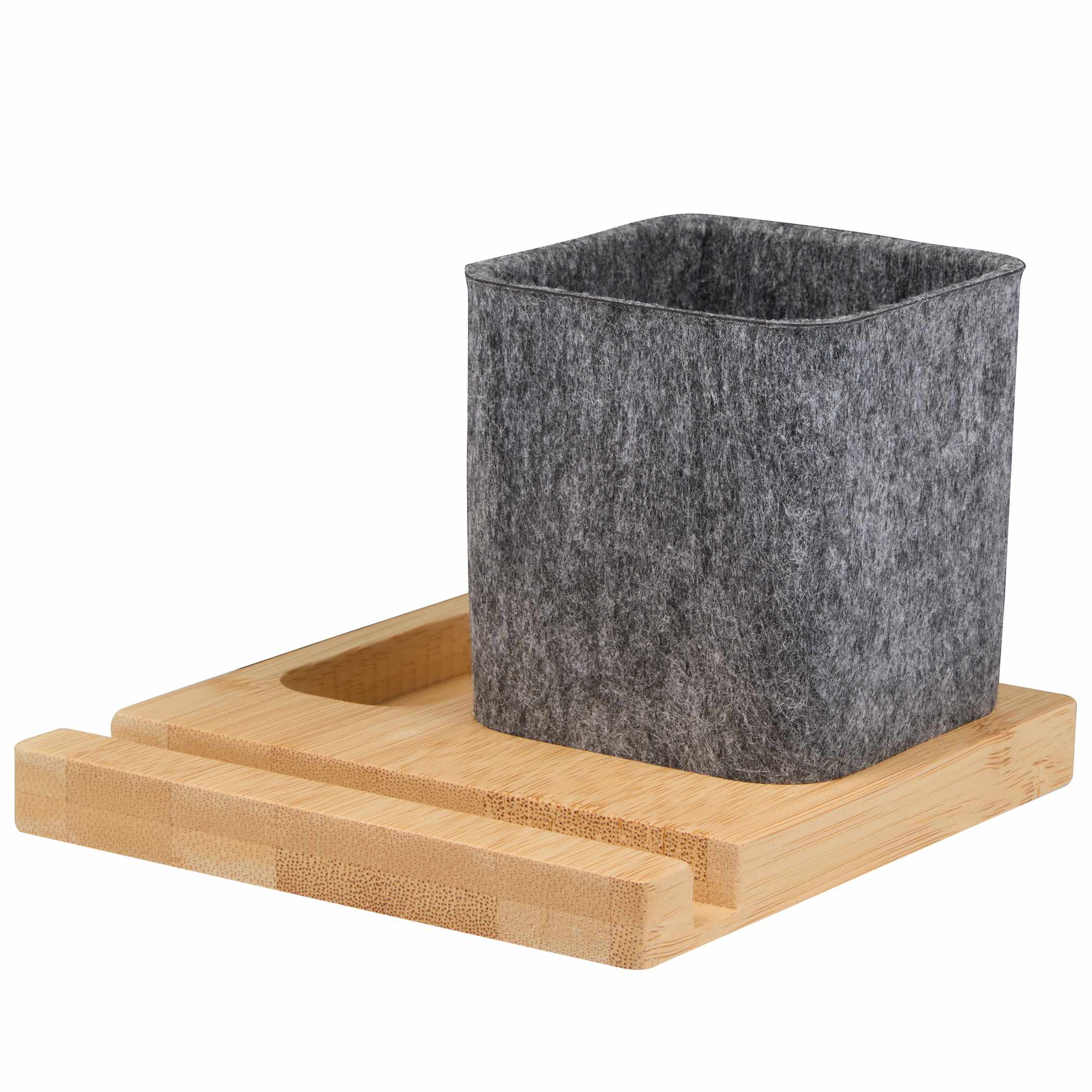 Picture of Recycled Felt & Bamboo Pen Holder