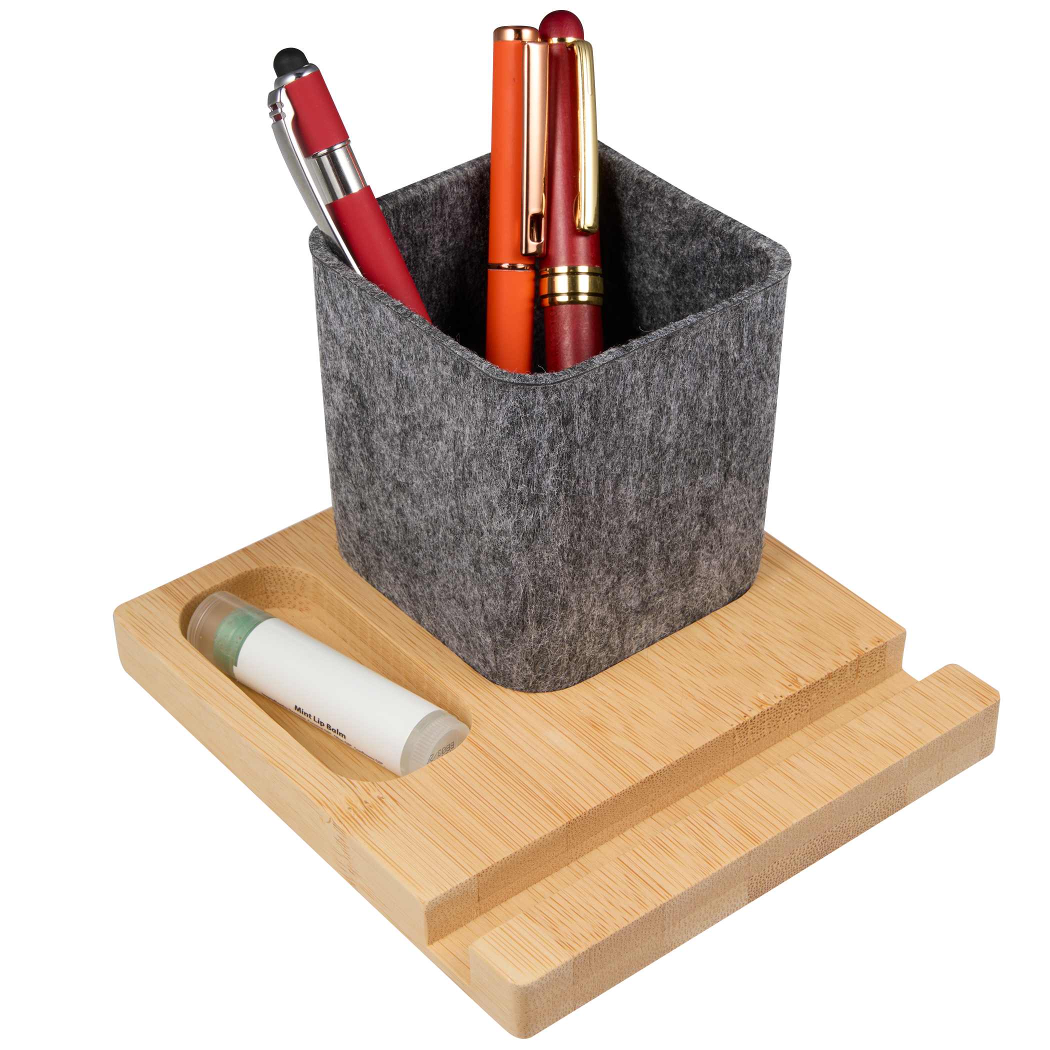 Picture of Recycled Felt & Bamboo Pen Holder