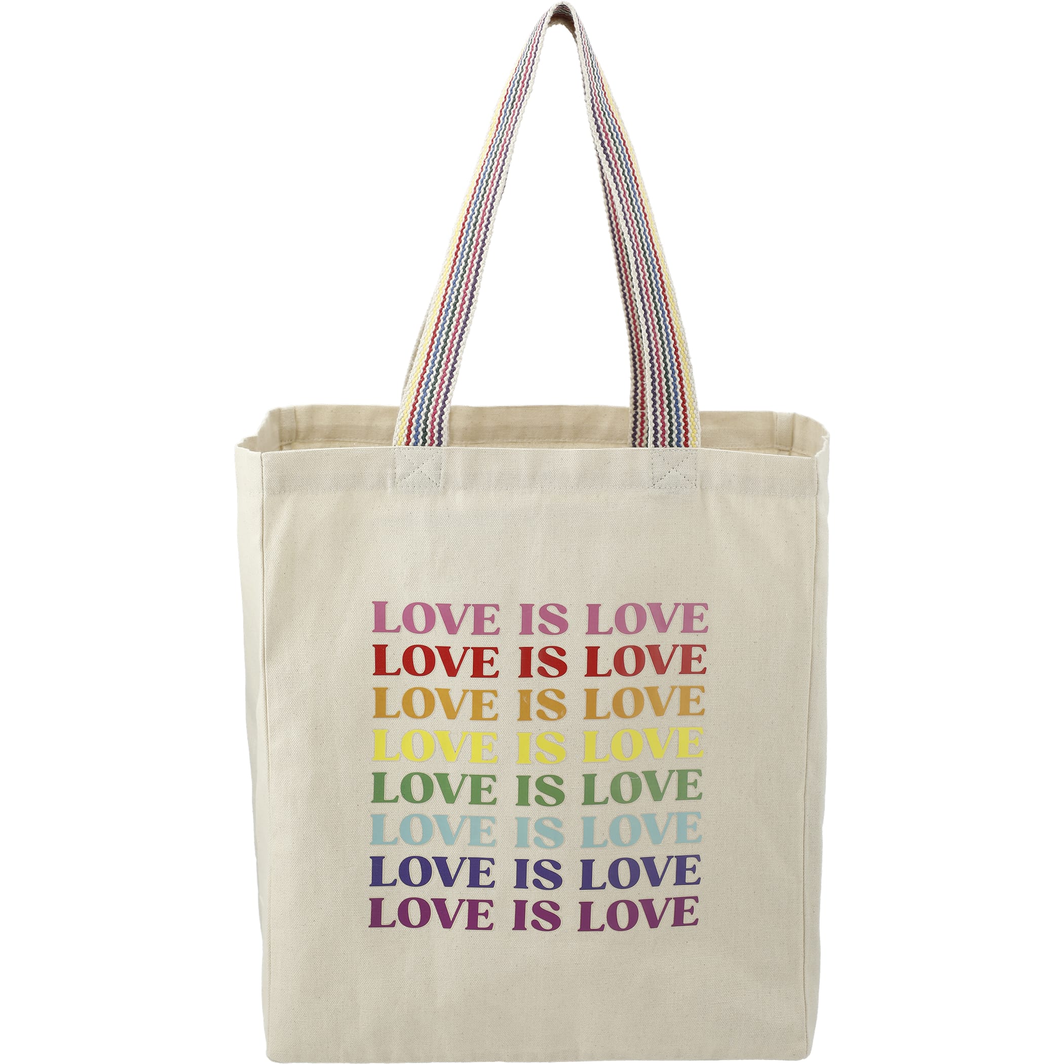 Picture of Rainbow Recycled 6oz Cotton Grocery Tote