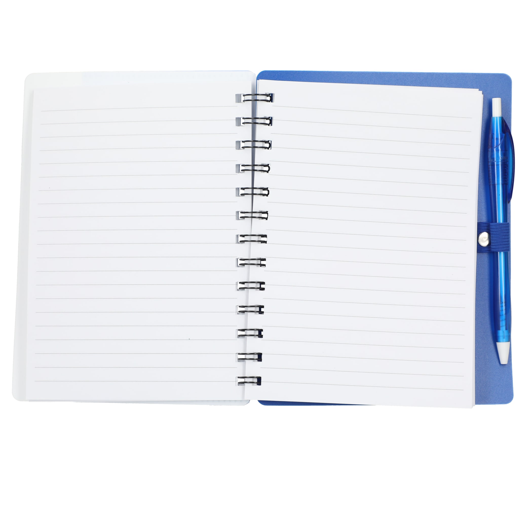 Picture of 5'' x 7'' Recycled Dual Pocket Spiral Notebook w Pen