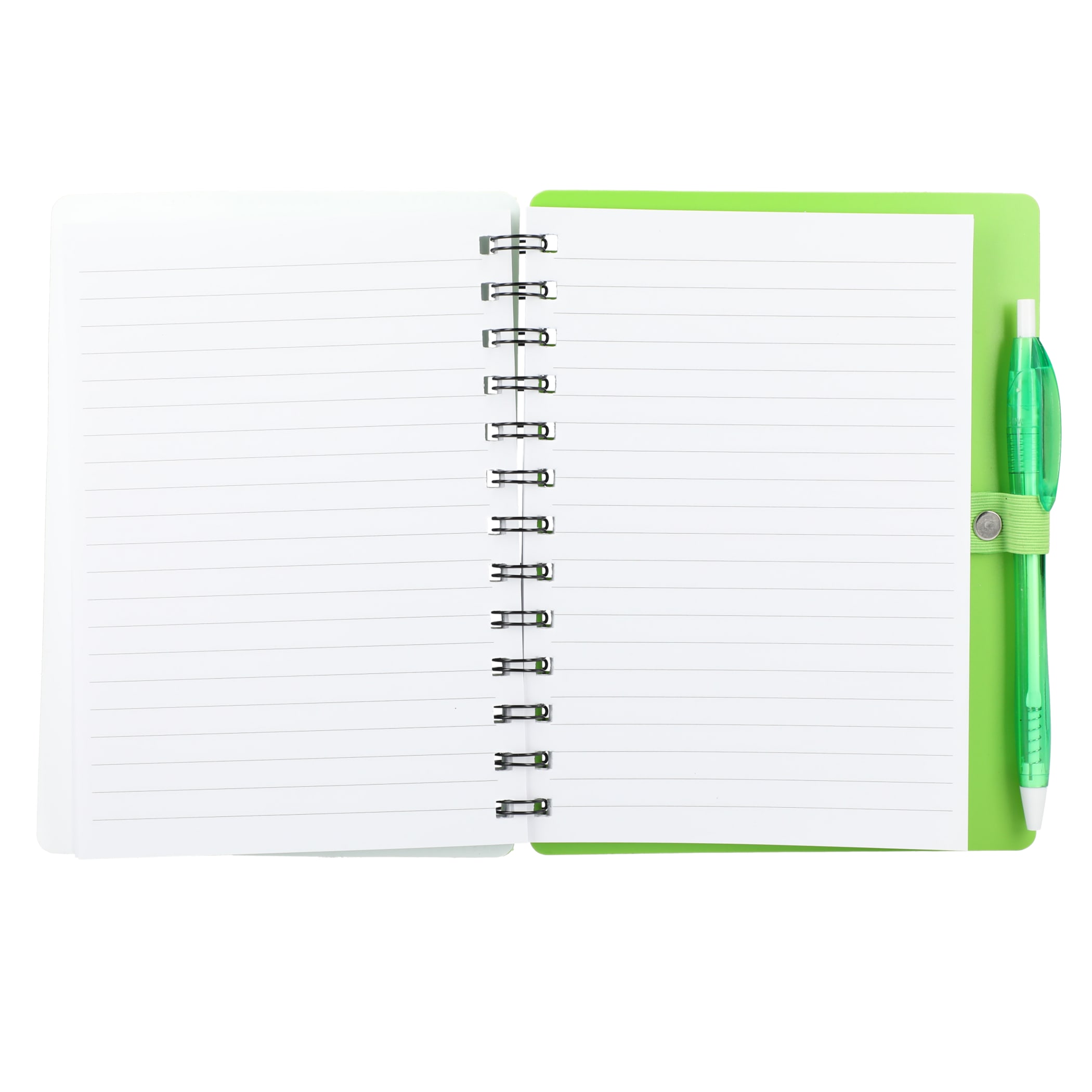 Picture of 5'' x 7'' Recycled Dual Pocket Spiral Notebook w Pen