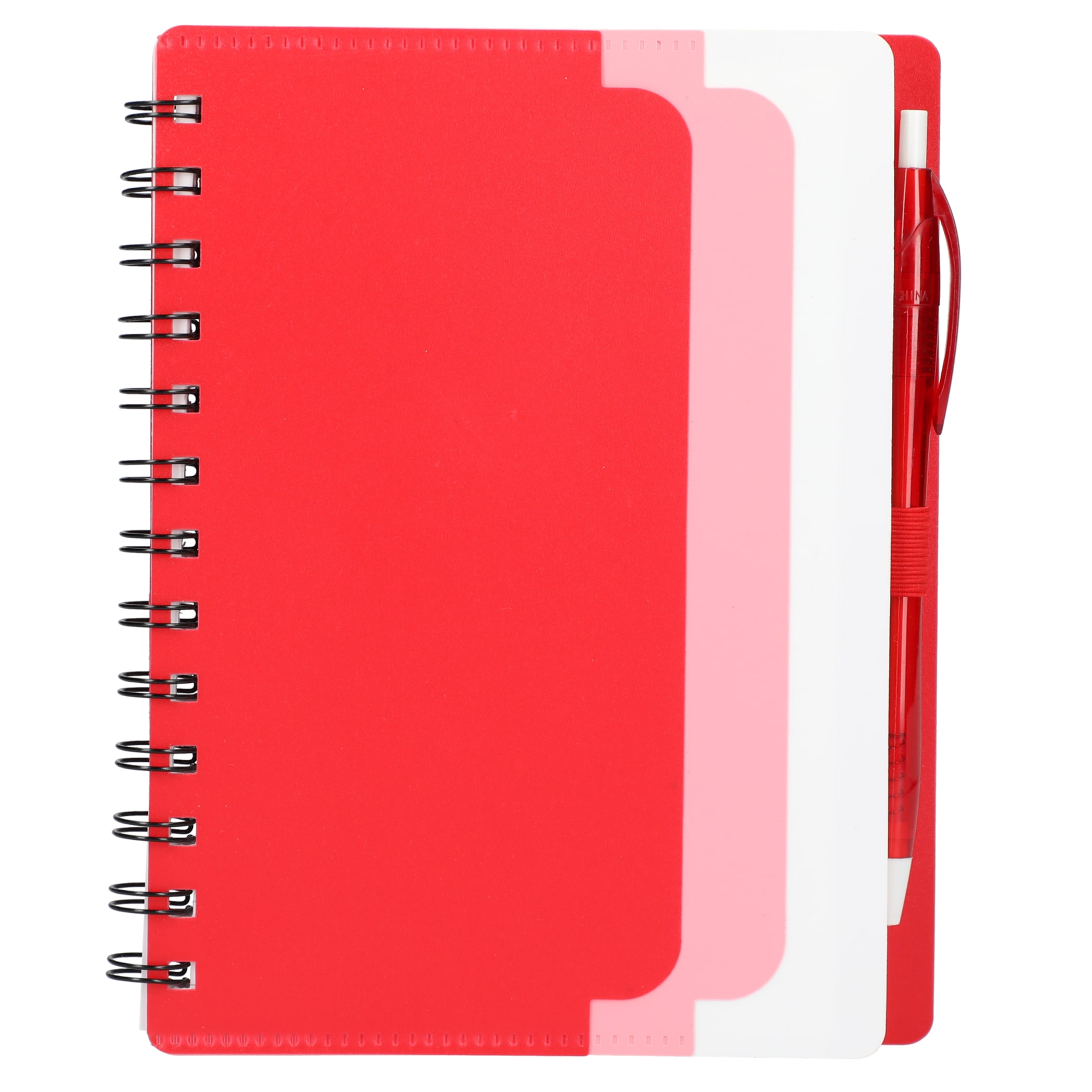 Picture of 5'' x 7'' Recycled Dual Pocket Spiral Notebook w Pen