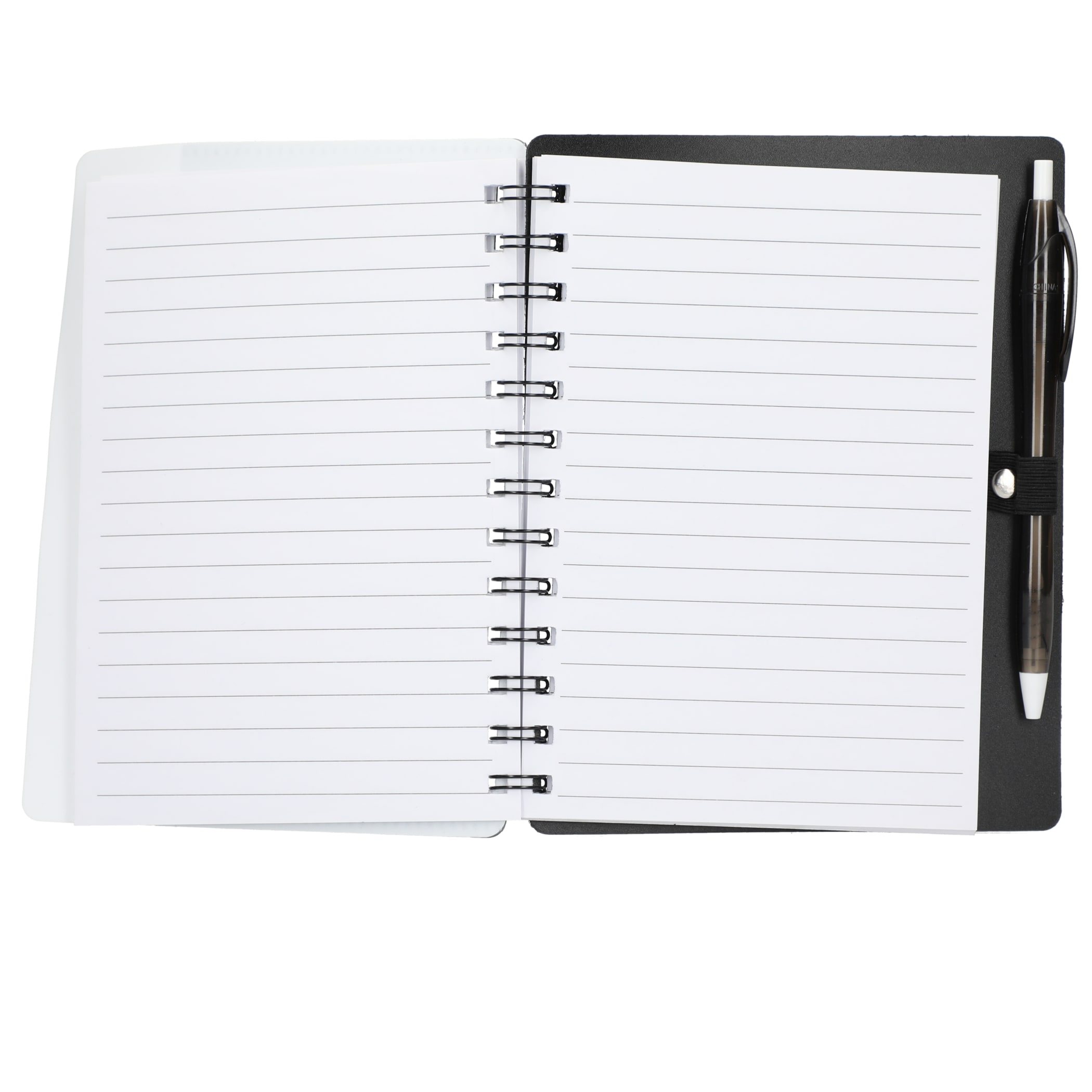 Picture of 5'' x 7'' Recycled Dual Pocket Spiral Notebook w Pen