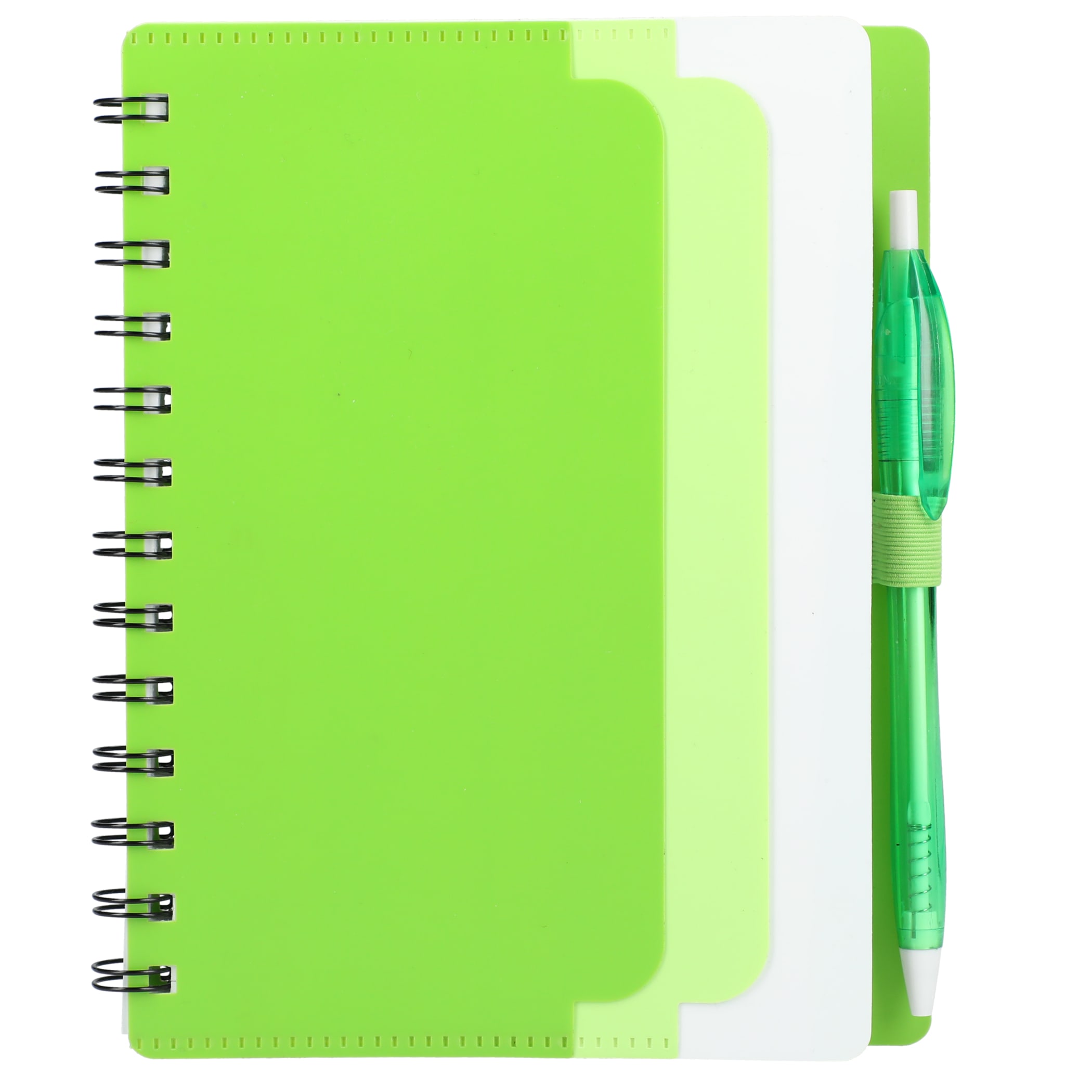 Picture of 5'' x 7'' Recycled Dual Pocket Spiral Notebook w Pen