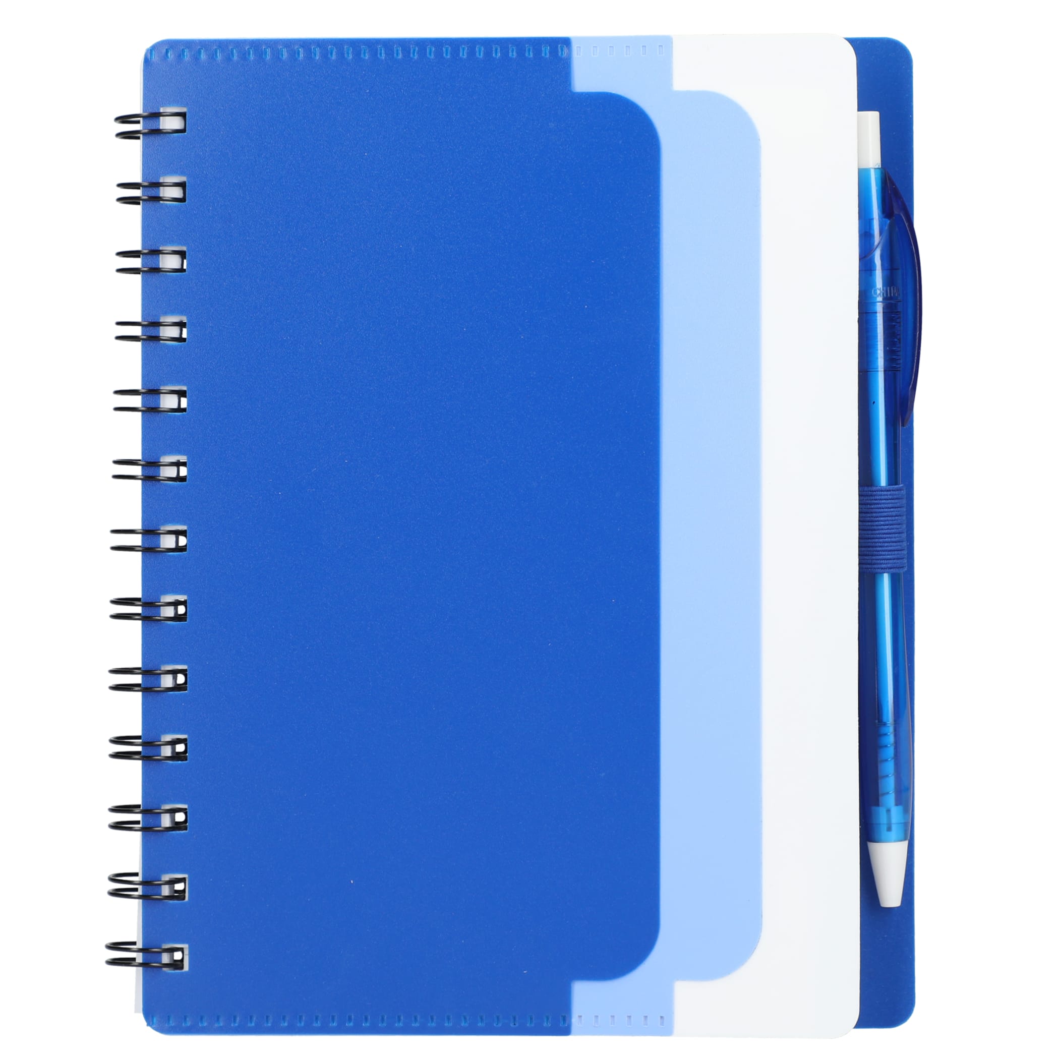 Picture of 5'' x 7'' Recycled Dual Pocket Spiral Notebook w Pen