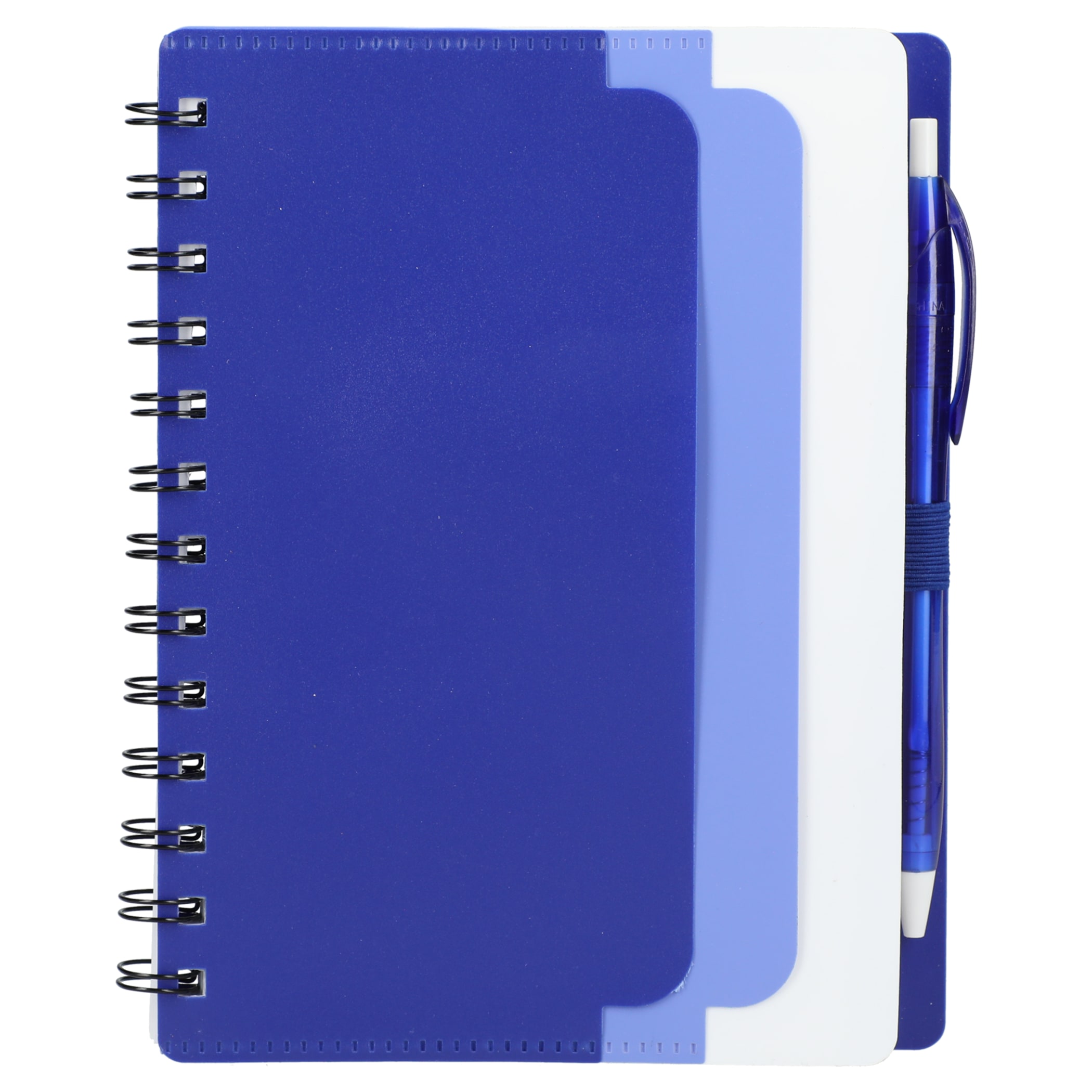 Picture of 5'' x 7'' Recycled Dual Pocket Spiral Notebook w Pen