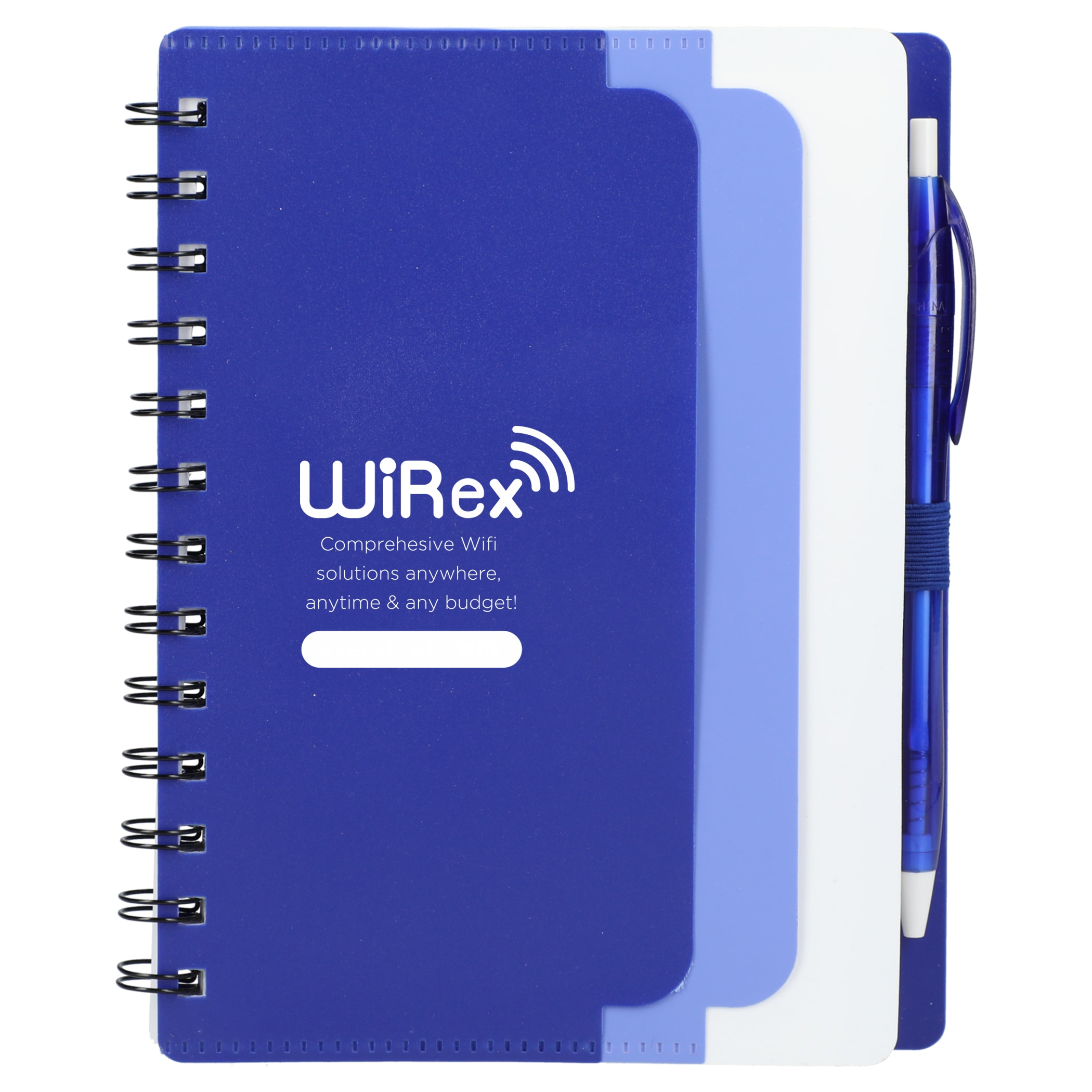 Picture of 5'' x 7'' Recycled Dual Pocket Spiral Notebook w Pen