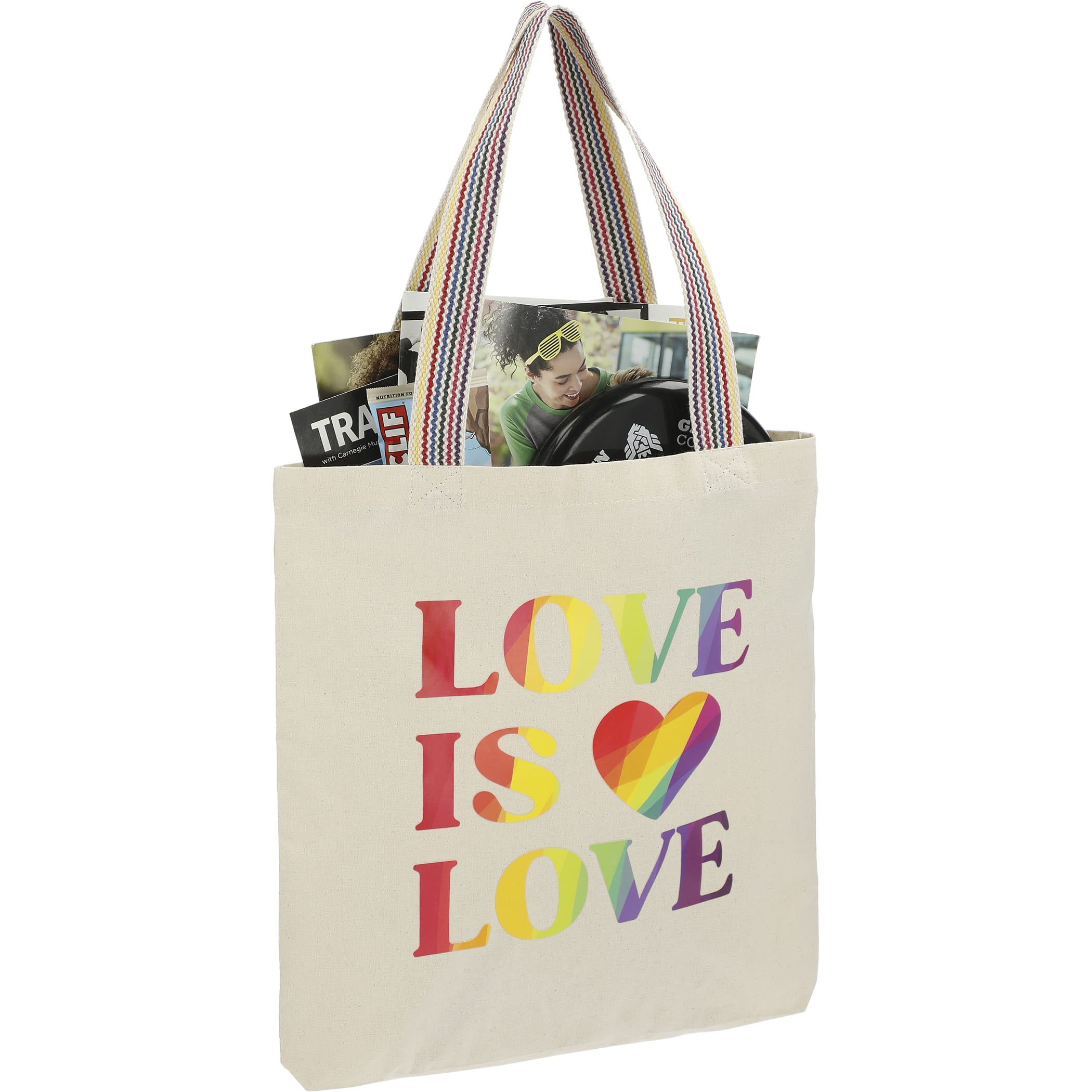 Picture of Rainbow Recycled 6oz Cotton Convention Tote