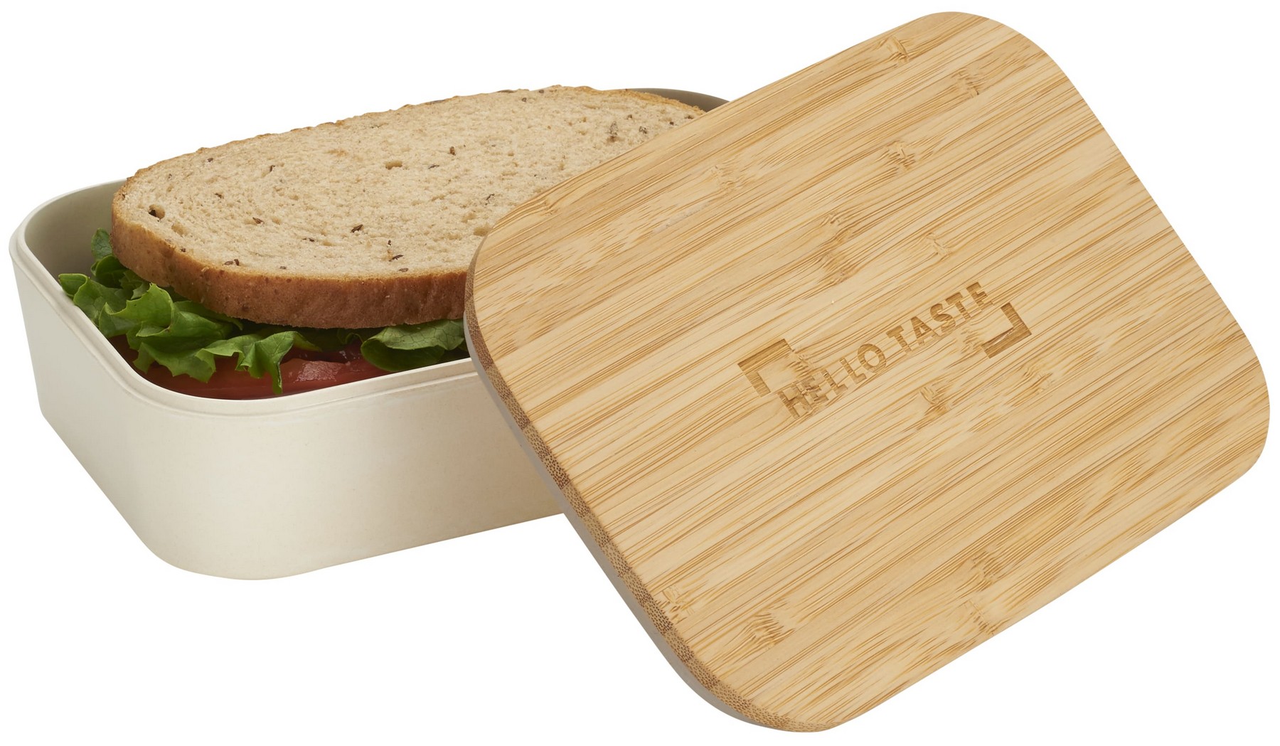 Picture of Bamboo Fiber Lunch Box with Cutting Board Lid
