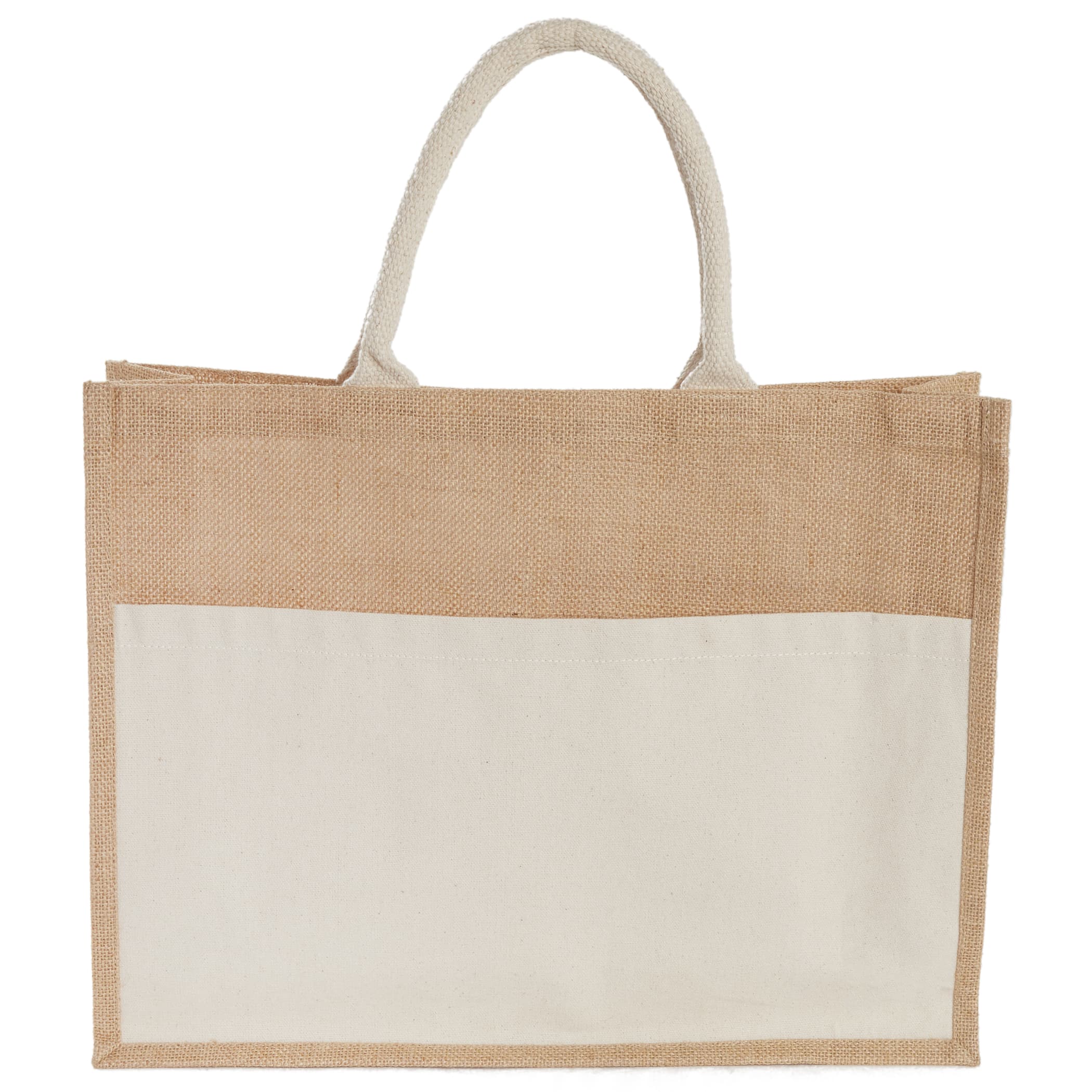 Picture of Jute Shopper Tote with Recycled Cotton Pocket