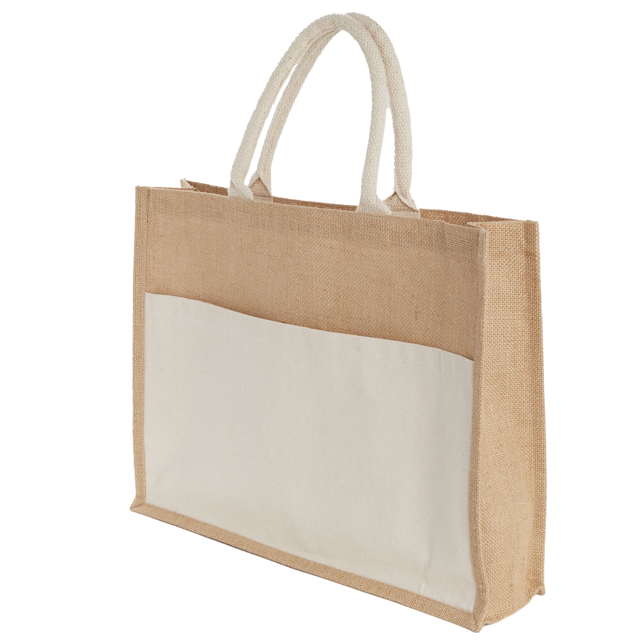 Picture of Jute Shopper Tote with Recycled Cotton Pocket