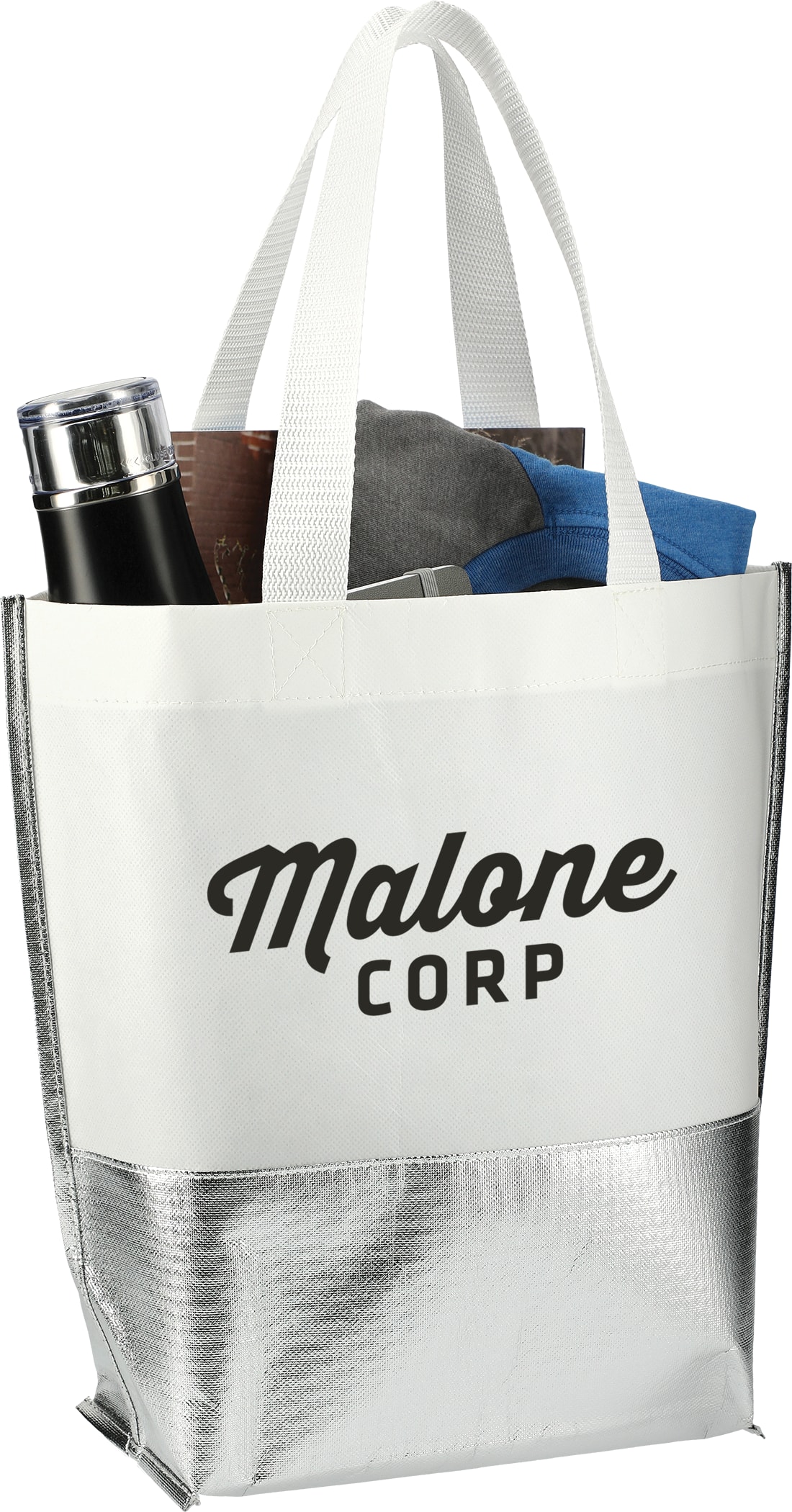Picture of Large Laminated Metallic Bottom Tote