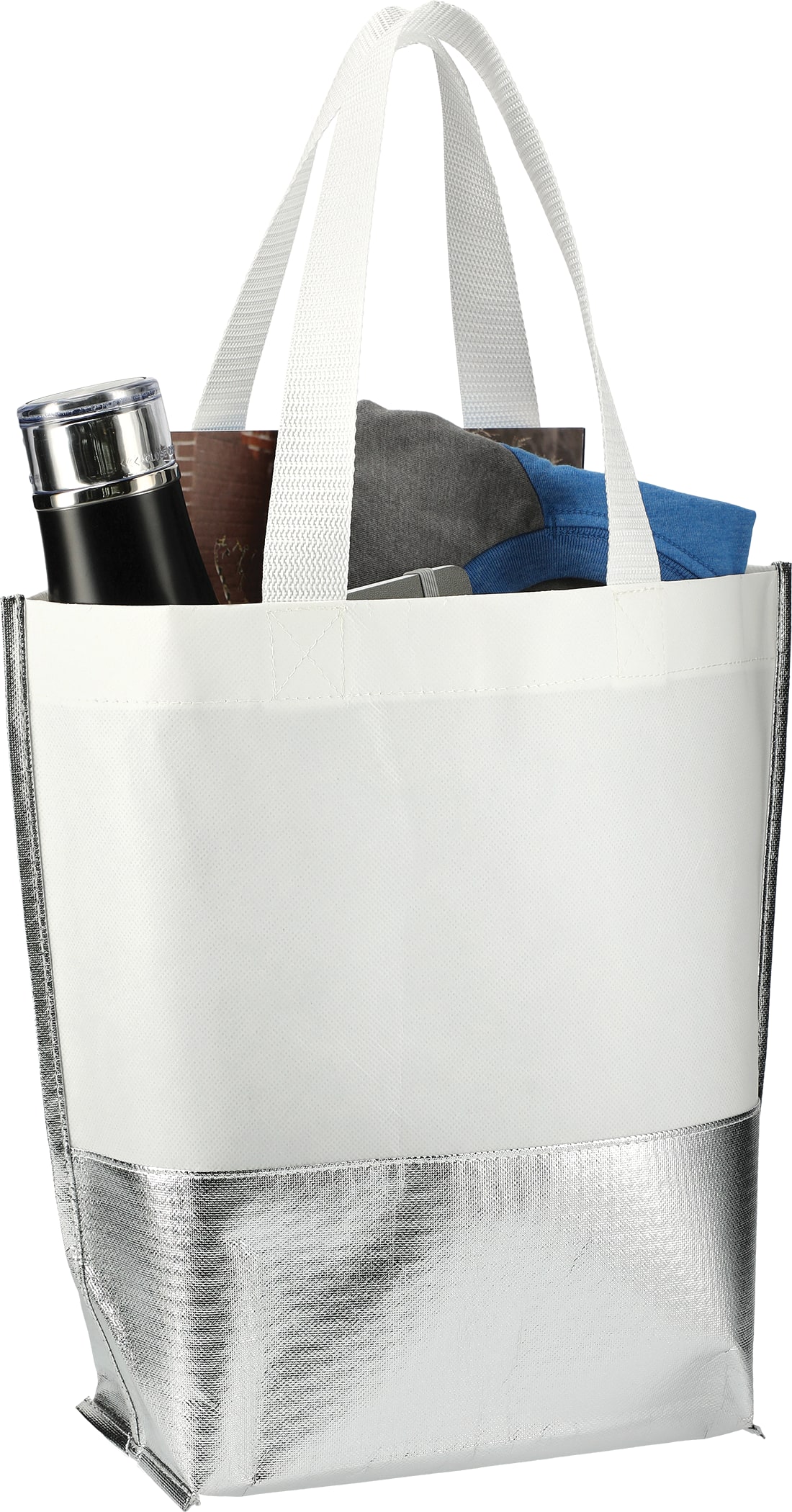Picture of Large Laminated Metallic Bottom Tote