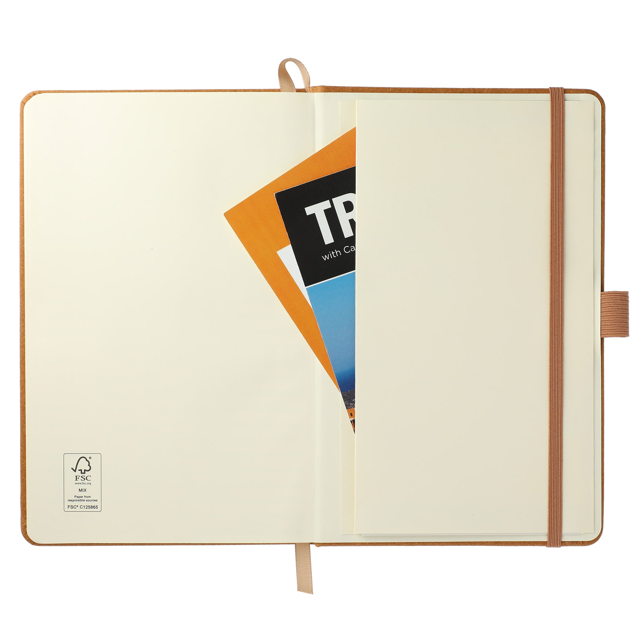 Picture of 5.5'' x 8.5'' FSC® Mix Recycled Leather Bound Journal