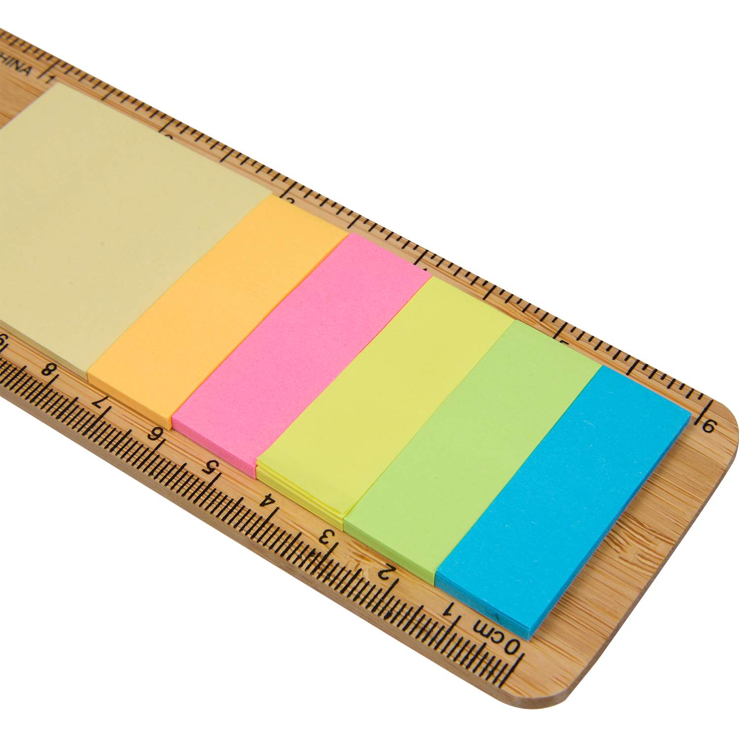 Picture of FSC® Certified Bamboo Ruler with Sticky Notes