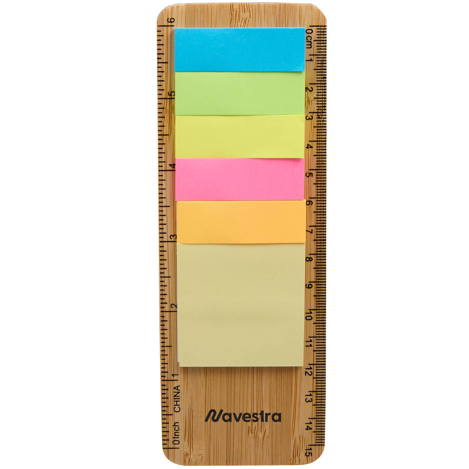Picture of FSC® Certified Bamboo Ruler with Sticky Notes
