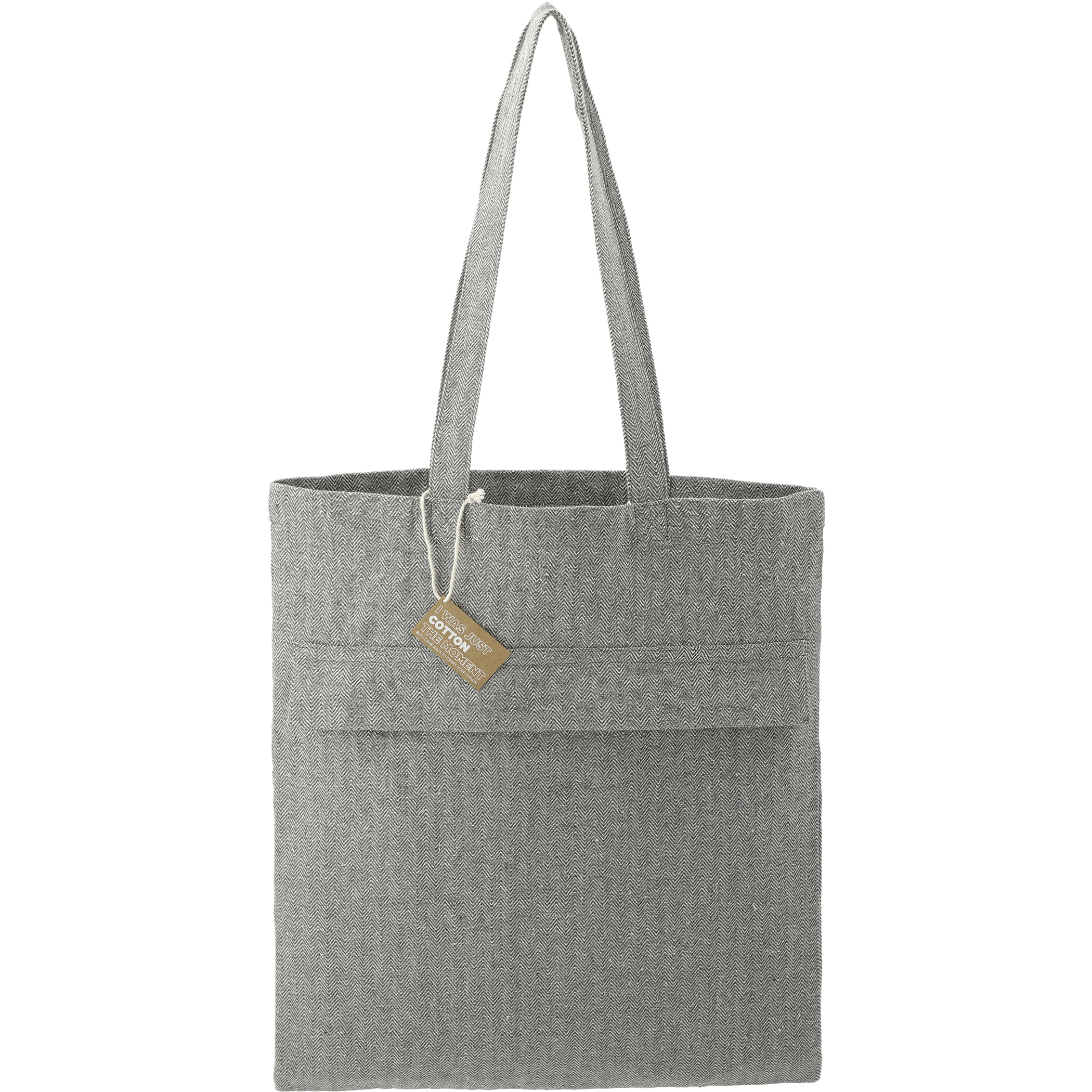 Picture of Recycled Cotton Herringbone Tote w/Zip Pocket 7oz