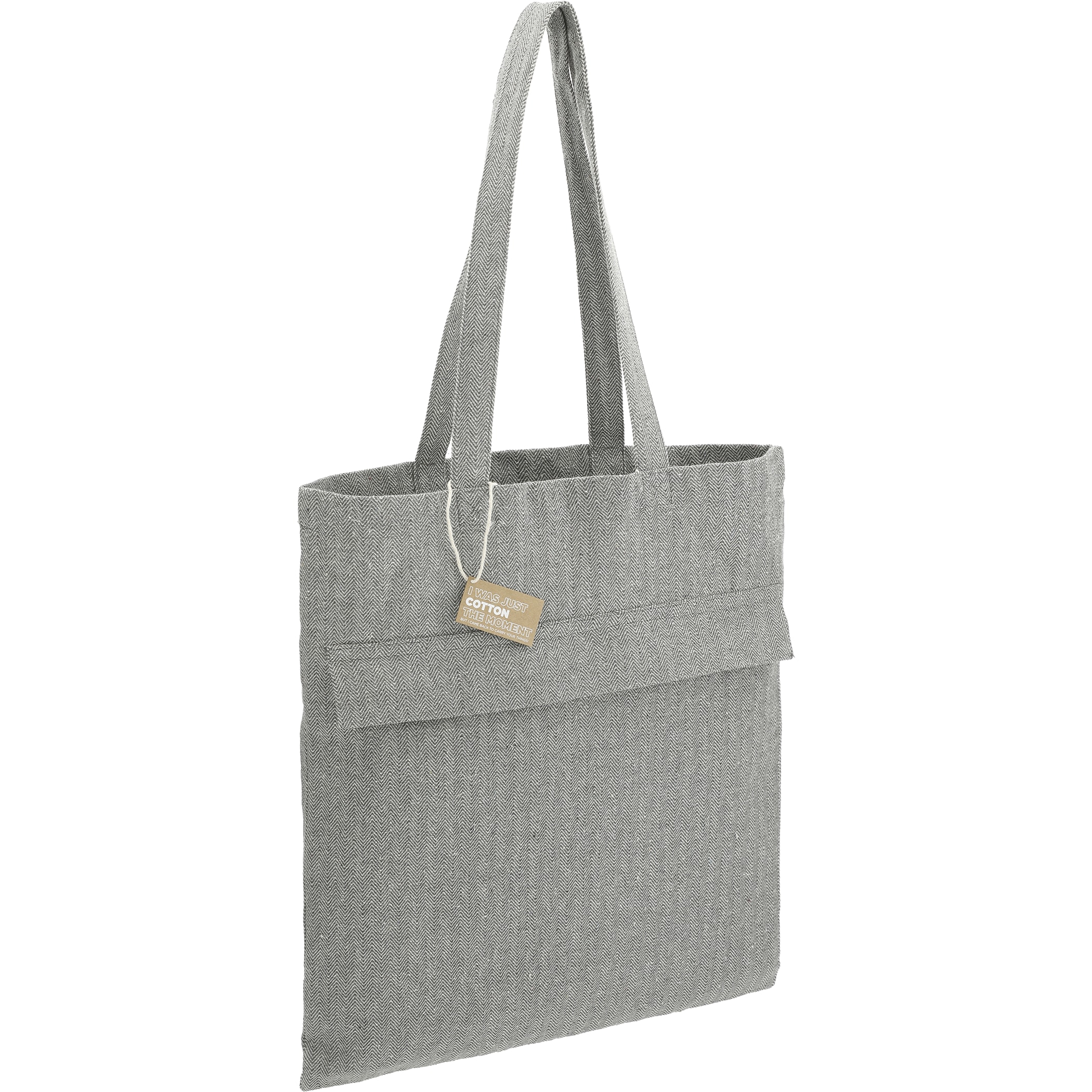 Picture of Recycled Cotton Herringbone Tote w/Zip Pocket 7oz