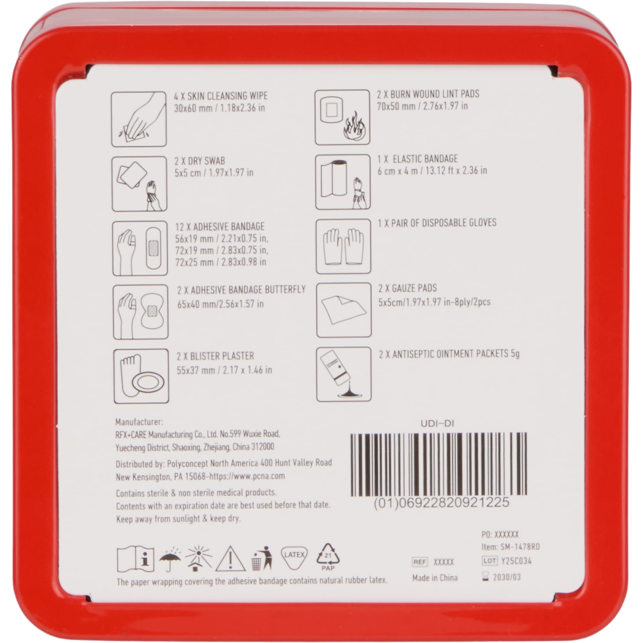 Picture of 30-Piece First Aid Kit with Tin Case