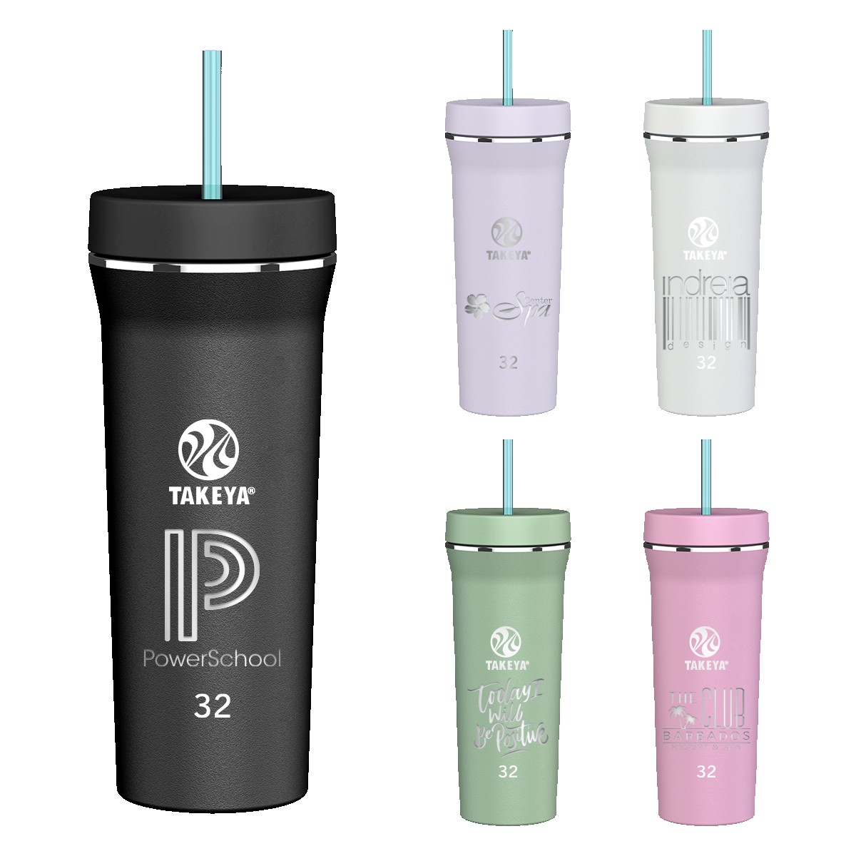 Picture of Takeya® 32 oz. Straw Tumbler - Laser, Premium