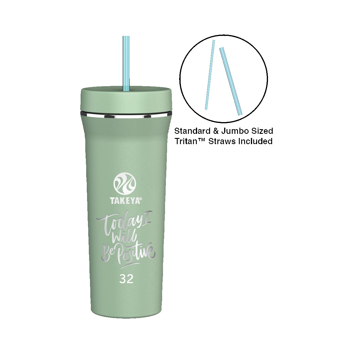 Picture of Takeya® 32 oz. Straw Tumbler - Laser, Premium