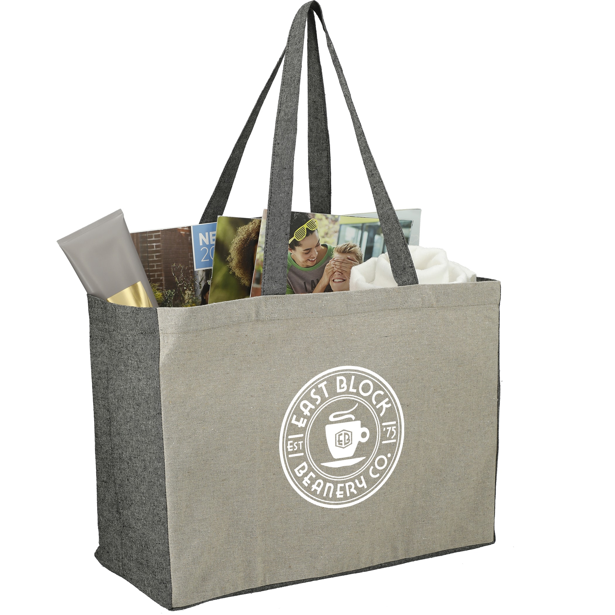 Picture of Recycled Cotton Contrast Side Shopper Tote