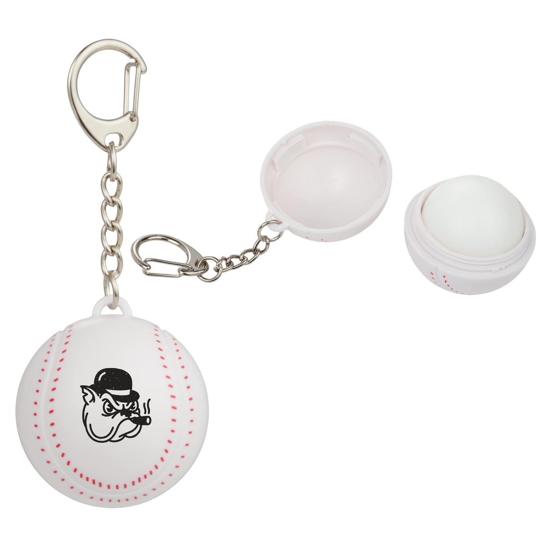 Picture of Recycled Baseball SPF15 Lip Balm Keychain