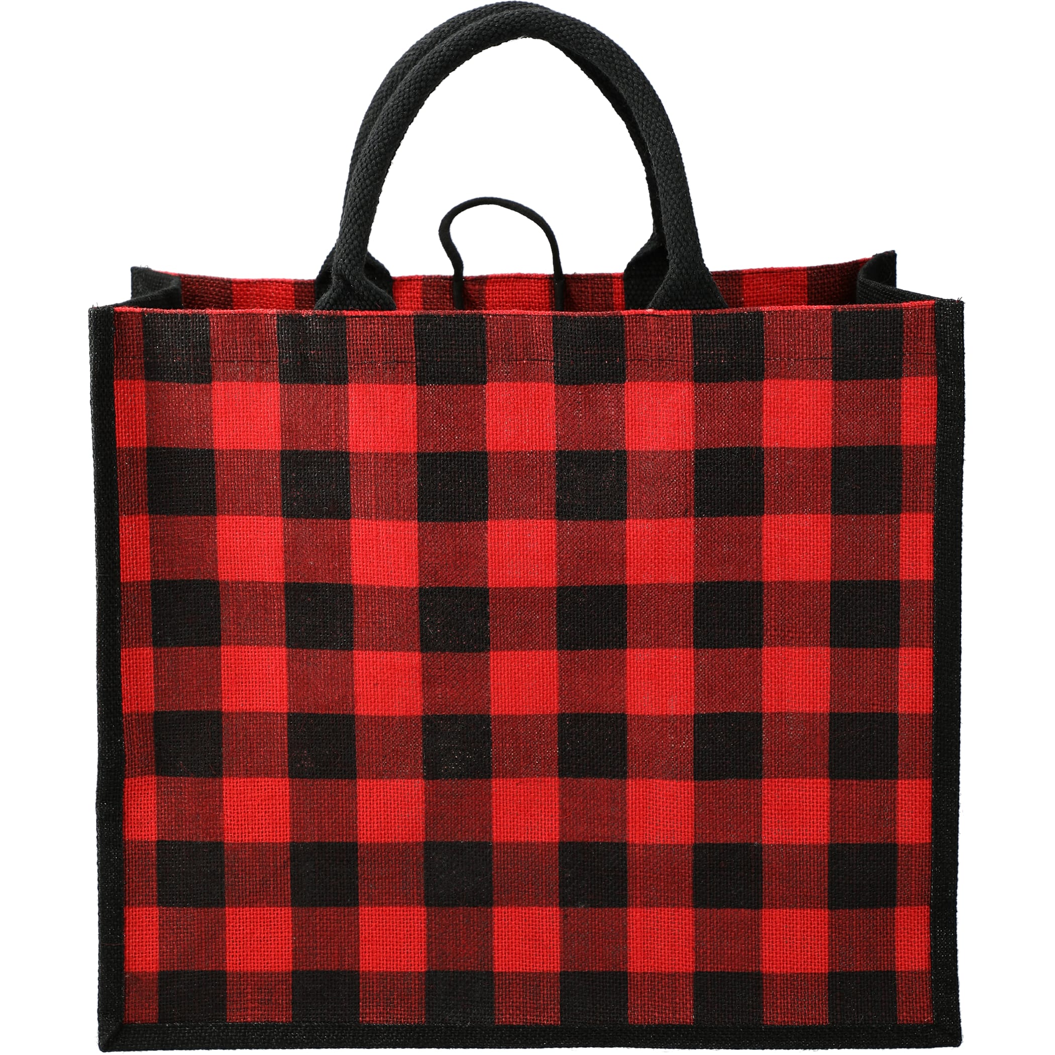 Picture of Buffalo Plaid Printed Jute Tote