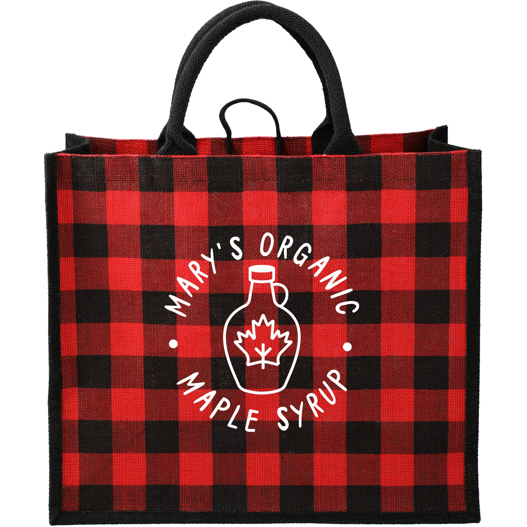 Picture of Buffalo Plaid Printed Jute Tote
