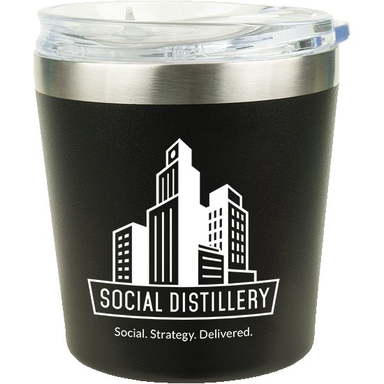 Picture of 9 Oz. Stainless Steel Rocks Tumbler w/ Slide 'n Sipp Lid