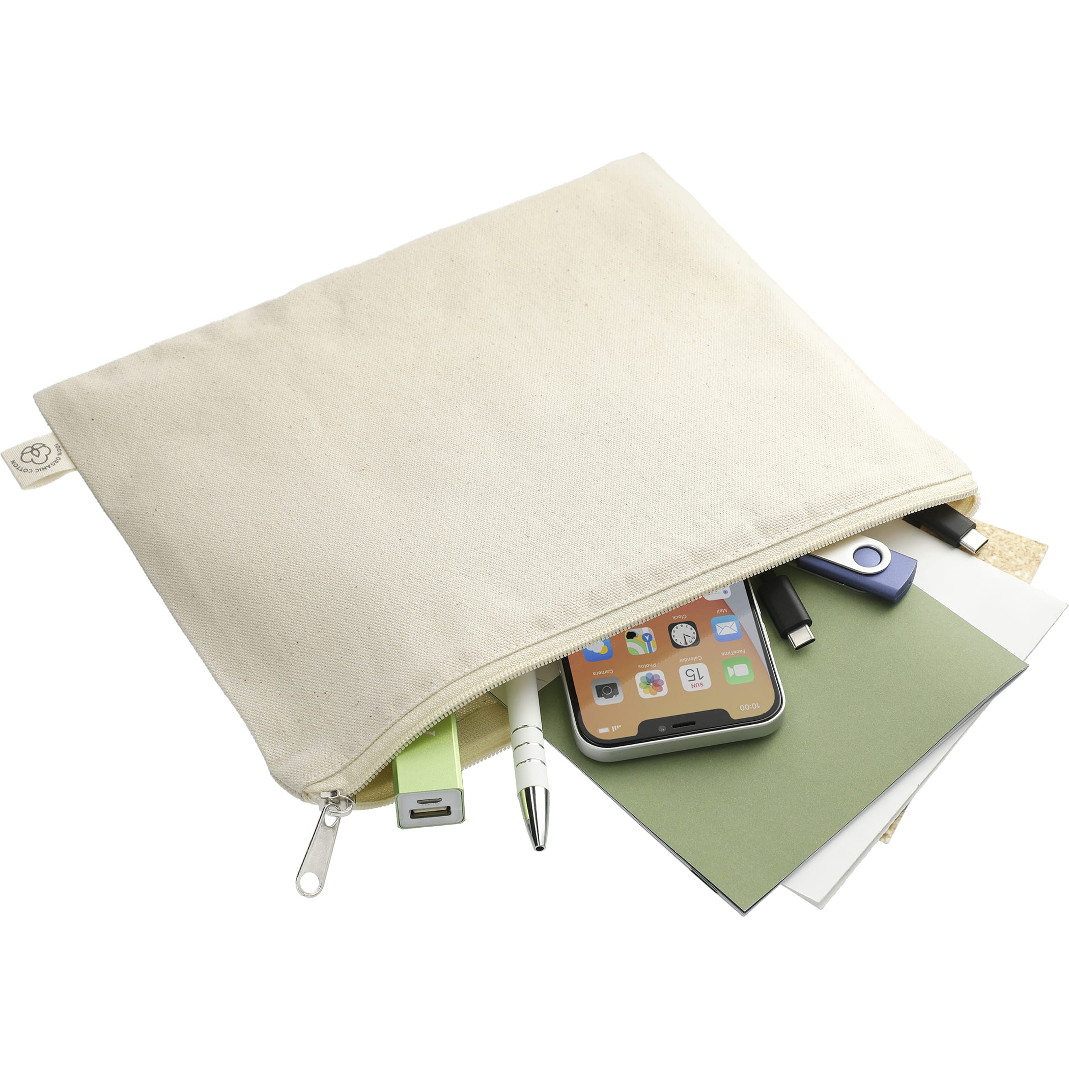Picture of Organic 8oz Cotton Flat Travel Pouch