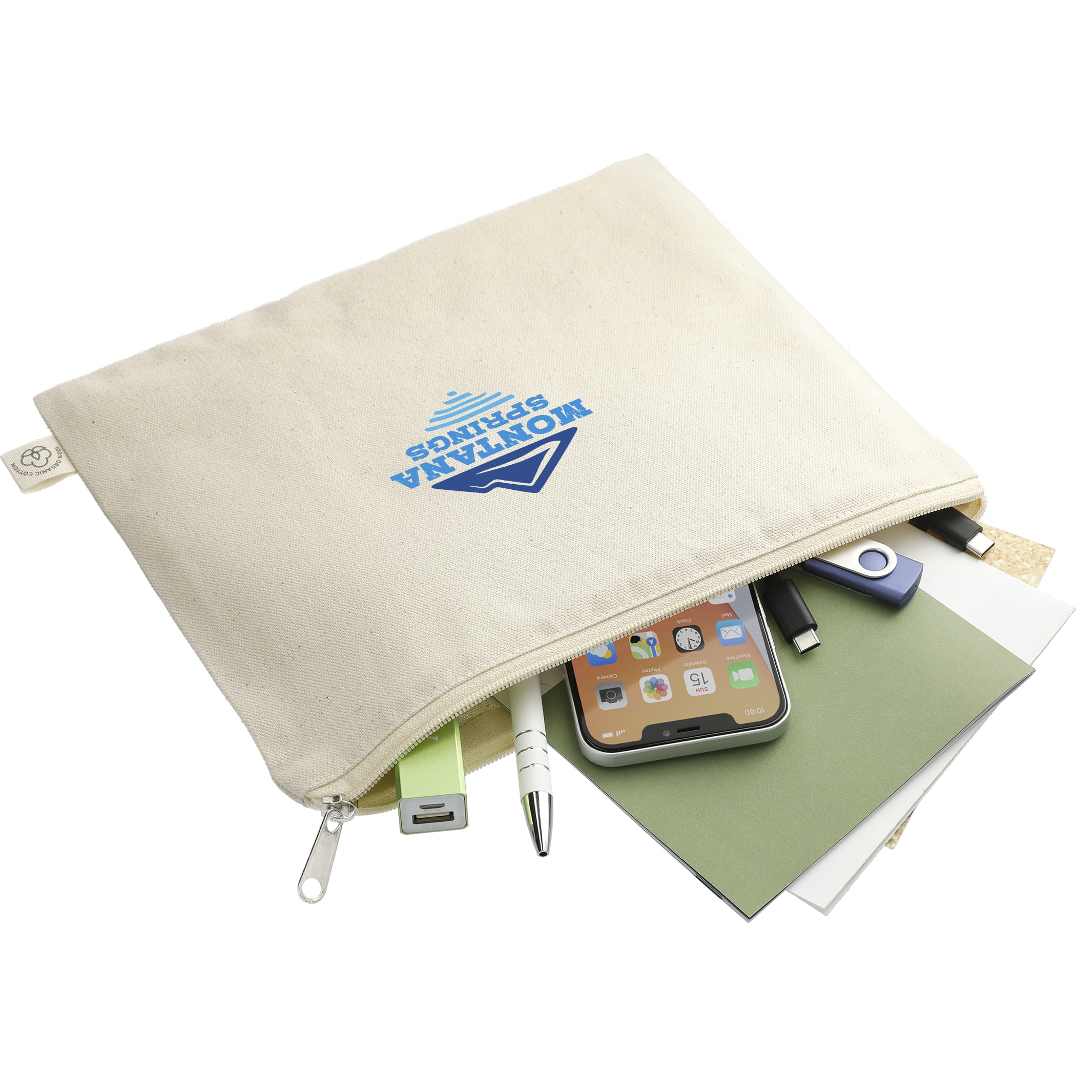 Picture of Organic 8oz Cotton Flat Travel Pouch