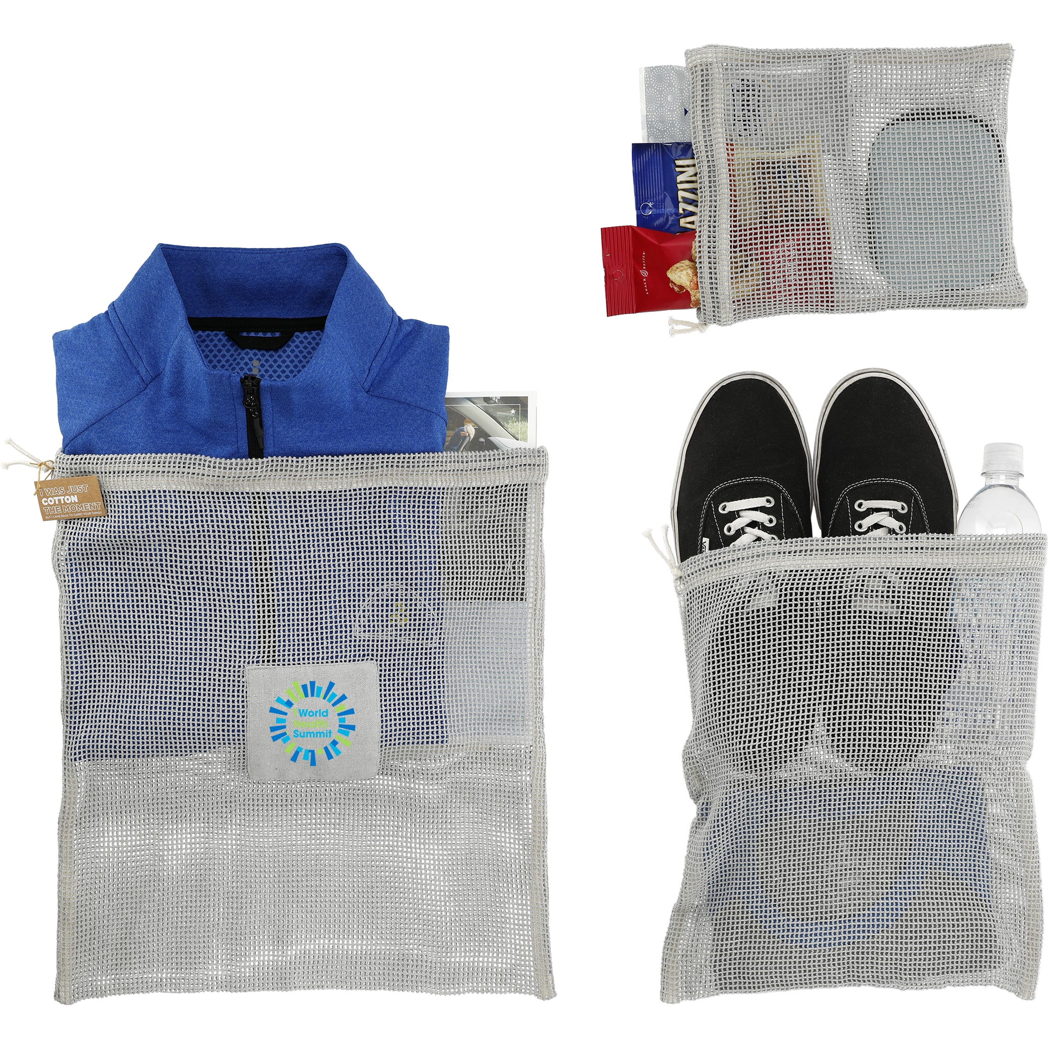 Picture of Recycled Cotton Mesh Cinch Pouch Set