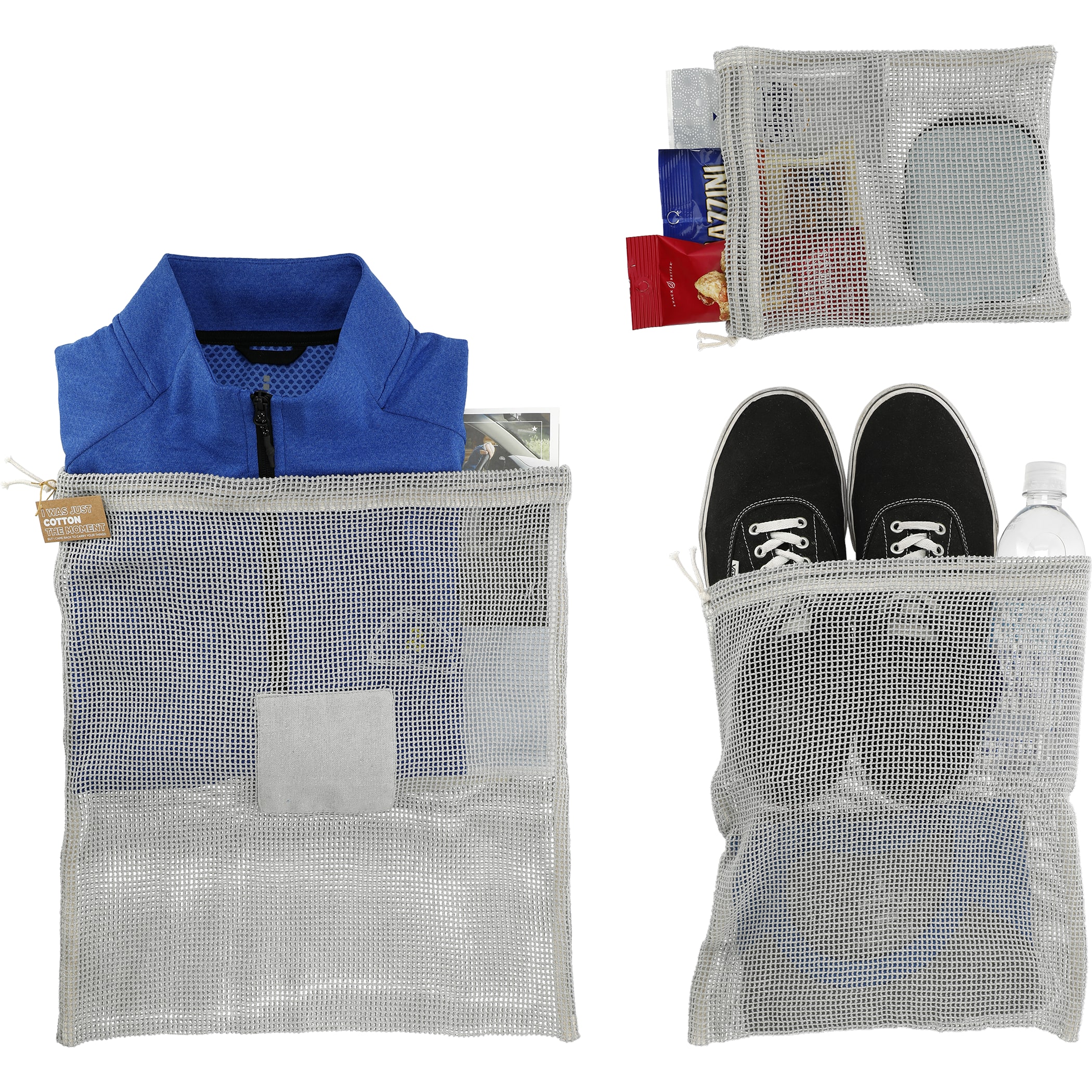 Picture of Recycled Cotton Mesh Cinch Pouch Set