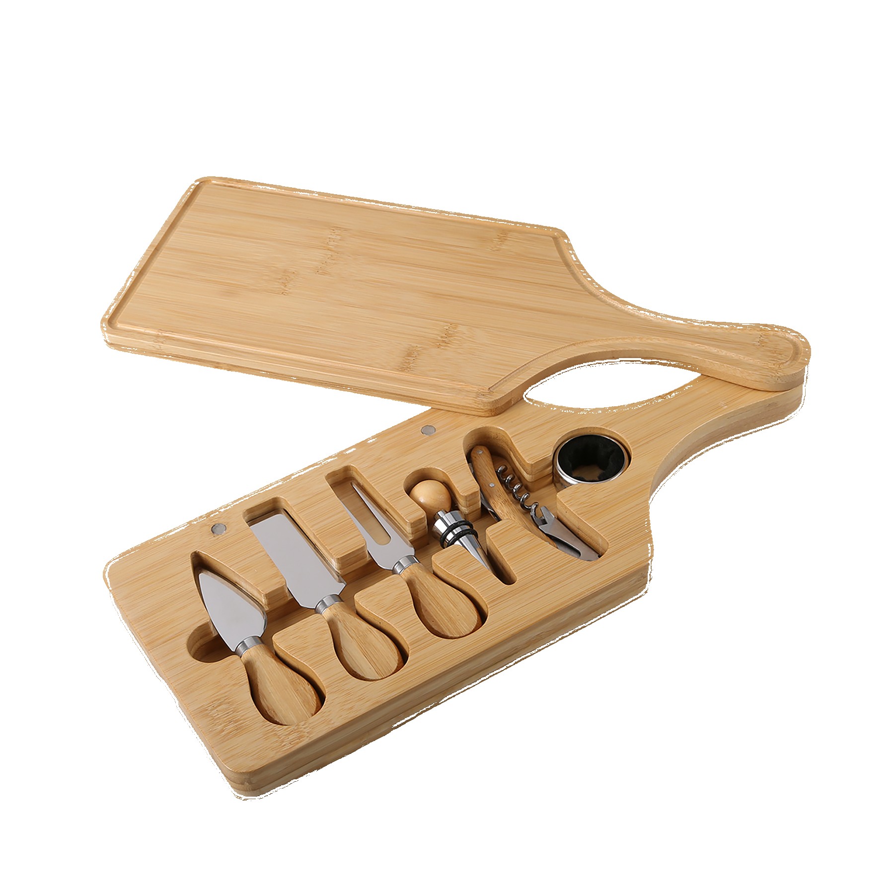 Picture of 7 Piece Bamboo Wine & Cheese Cutting Board Set