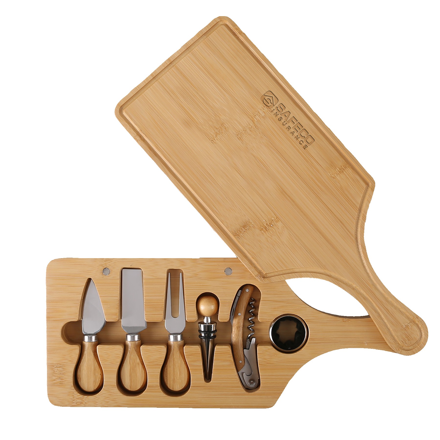 Picture of 7 Piece Bamboo Wine & Cheese Cutting Board Set