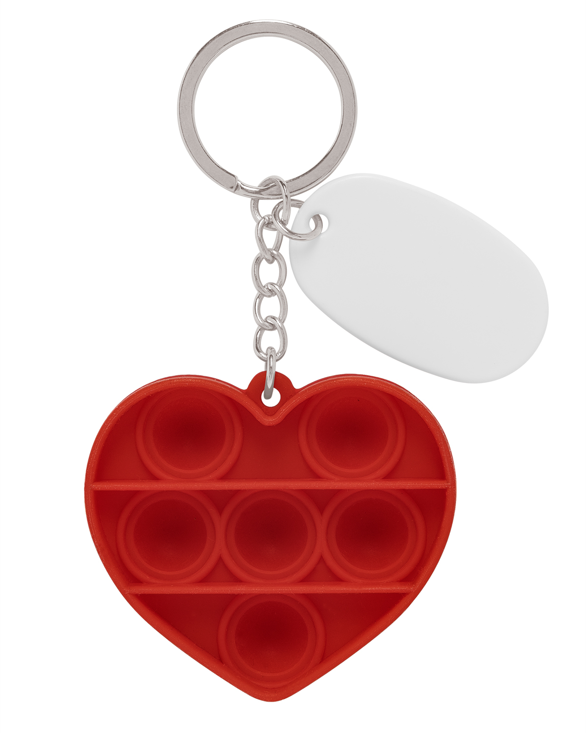 Picture of Push Pop Bubble Heart Fidget Sensory Keychain.