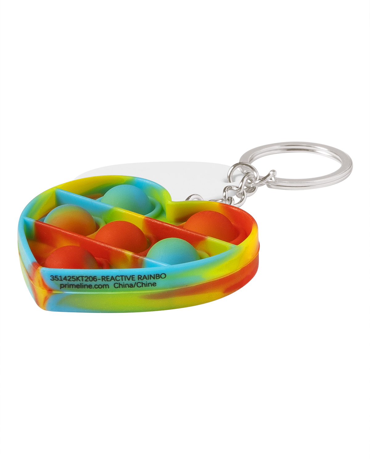 Picture of Push Pop Bubble Heart Fidget Sensory Keychain.