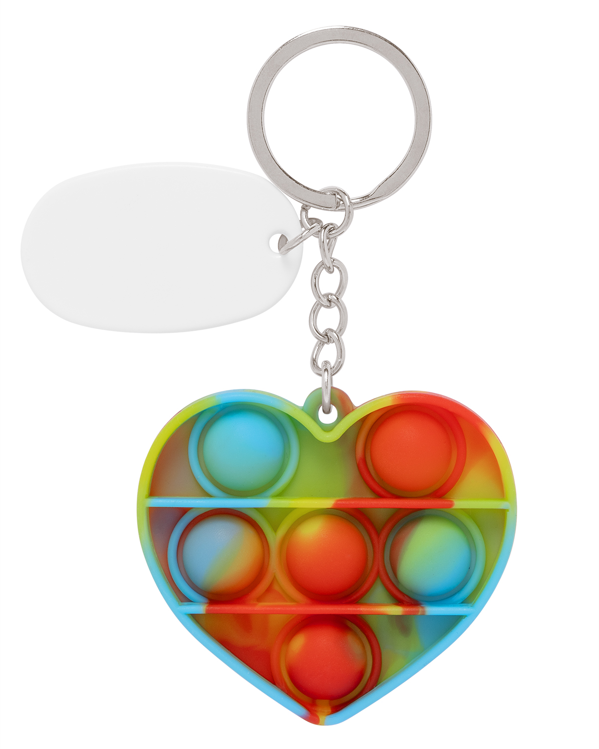 Picture of Push Pop Bubble Heart Fidget Sensory Keychain.