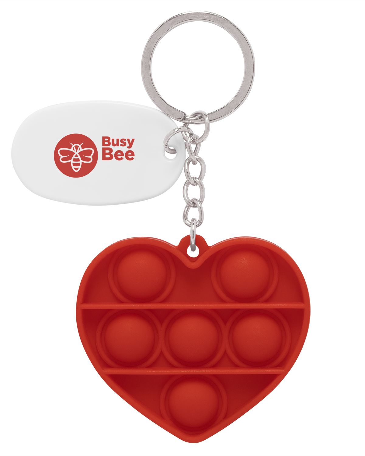 Picture of Push Pop Bubble Heart Fidget Sensory Keychain.