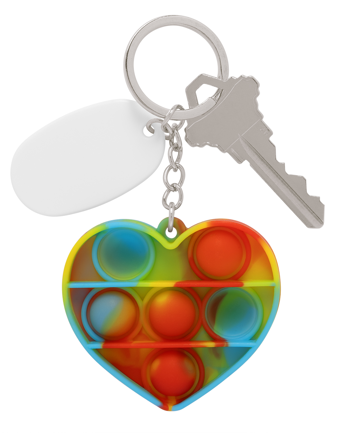 Picture of Push Pop Bubble Heart Fidget Sensory Keychain.