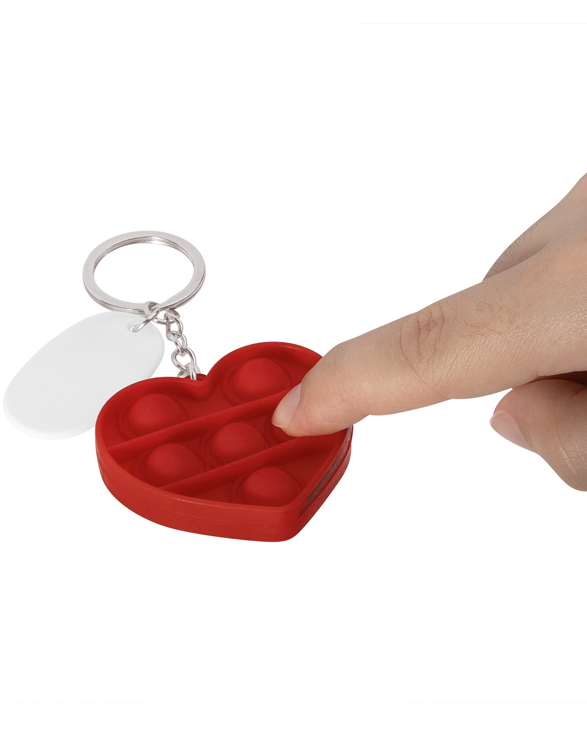 Picture of Push Pop Bubble Heart Fidget Sensory Keychain.