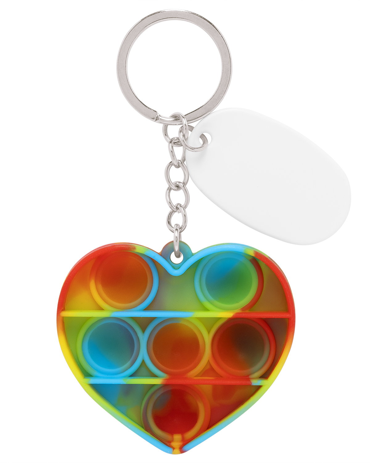 Picture of Push Pop Bubble Heart Fidget Sensory Keychain.