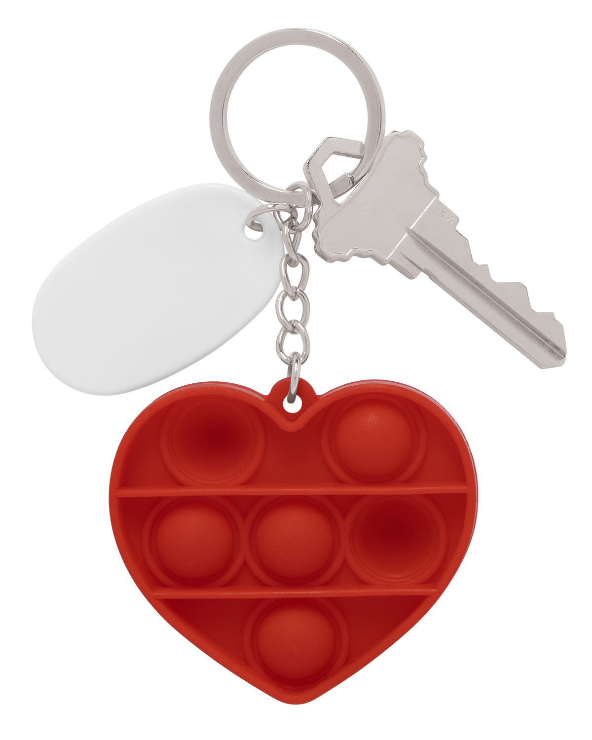 Picture of Push Pop Bubble Heart Fidget Sensory Keychain.