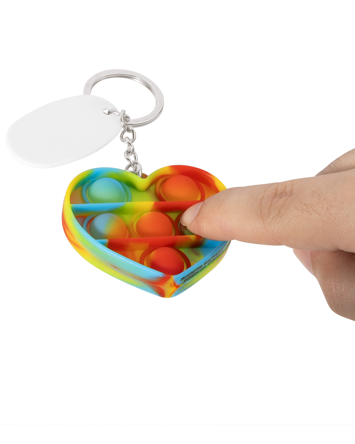 Picture of Push Pop Bubble Heart Fidget Sensory Keychain.