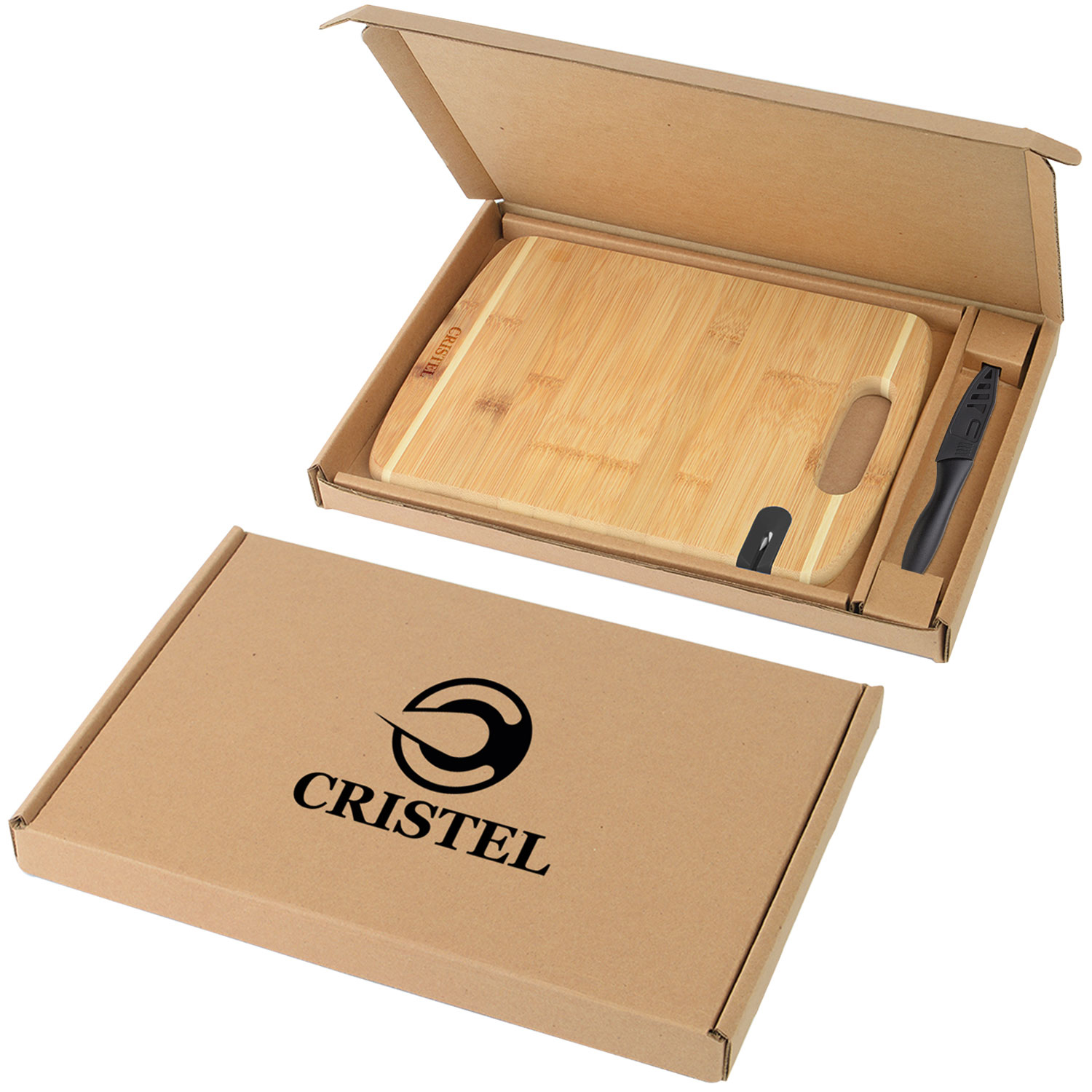 Picture of Bamboo Sharpen-It™ Cutting Board w/Knife Gift Box Set
